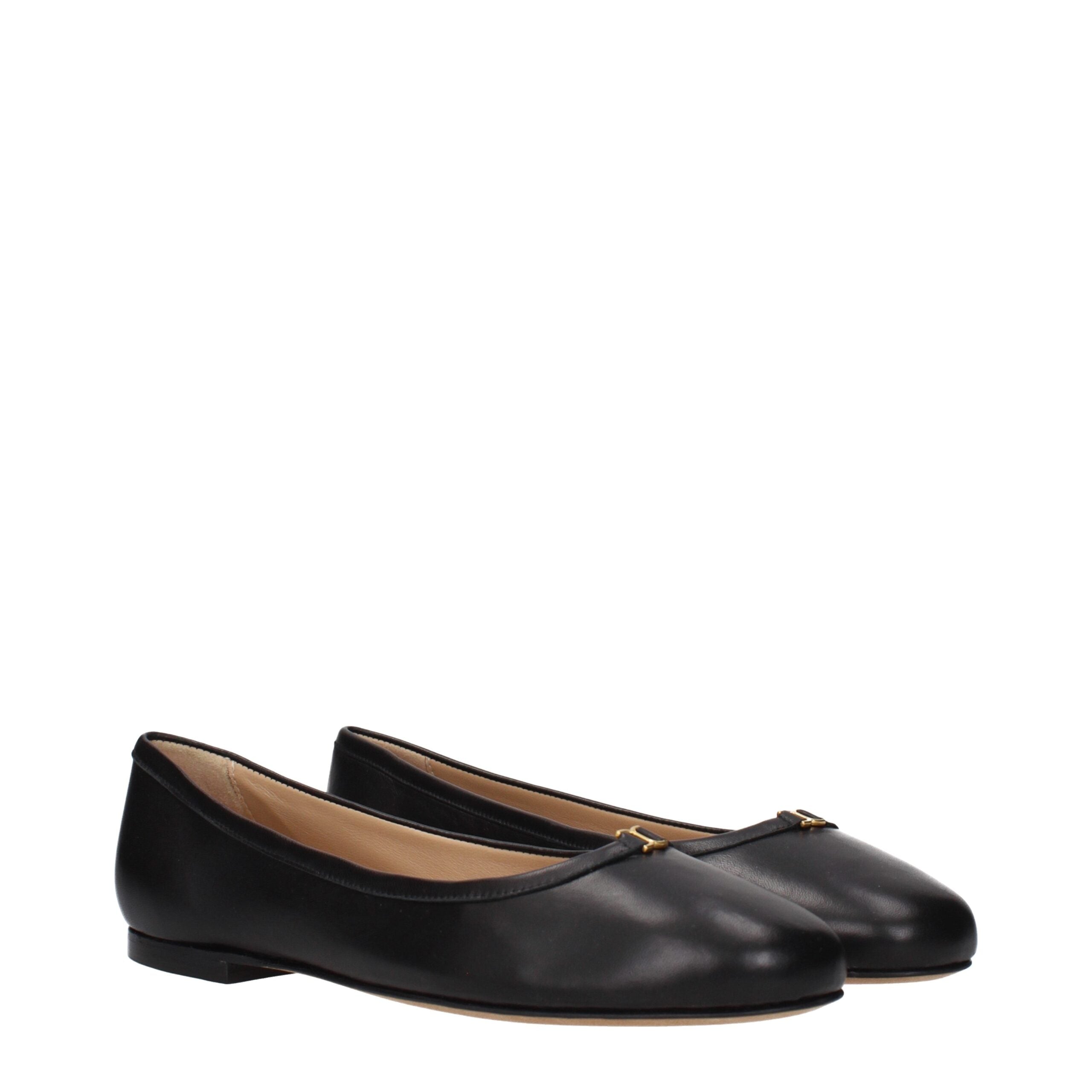 Chloé Black Leather Ballet Women's Flats