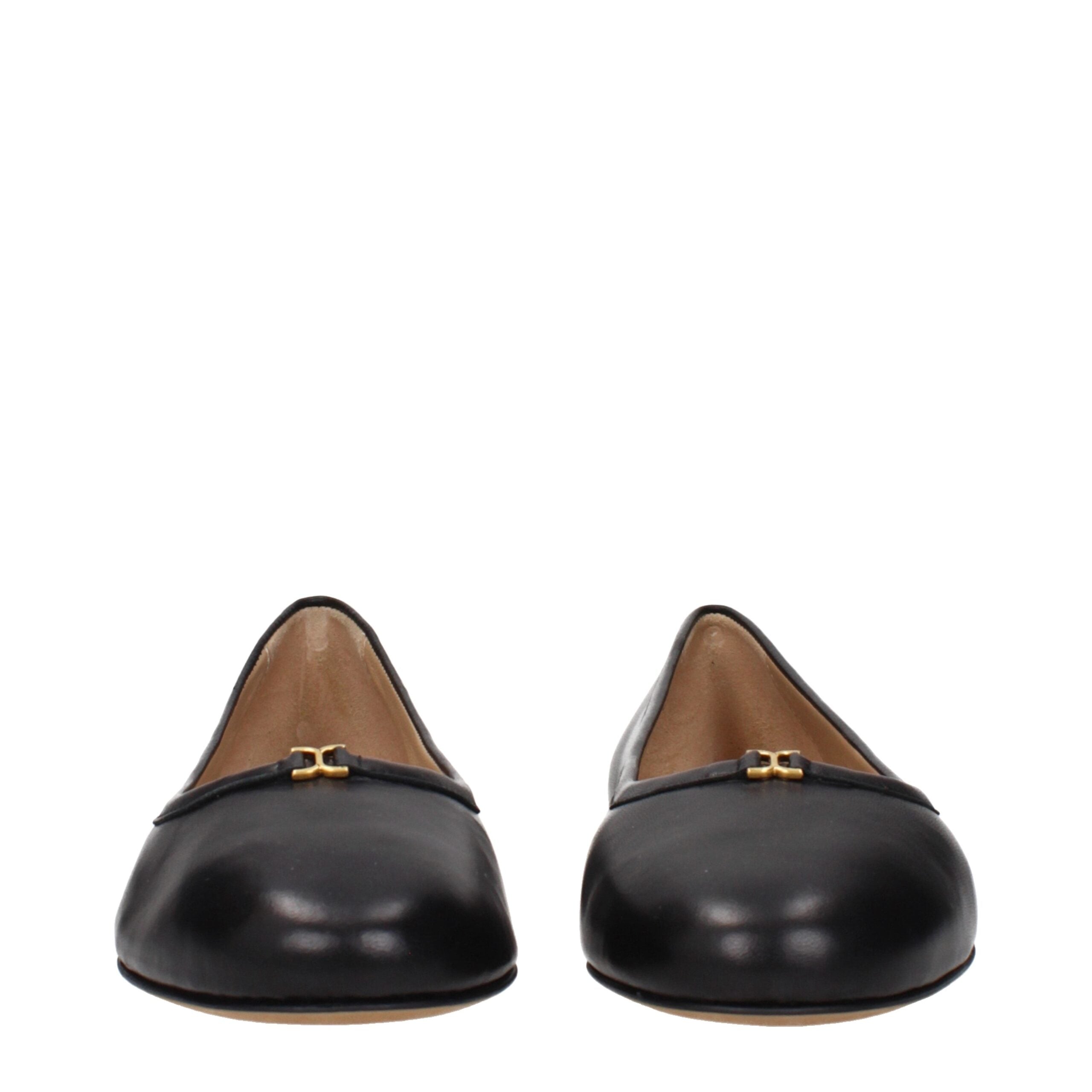 Chloé Black Leather Ballet Women's Flats