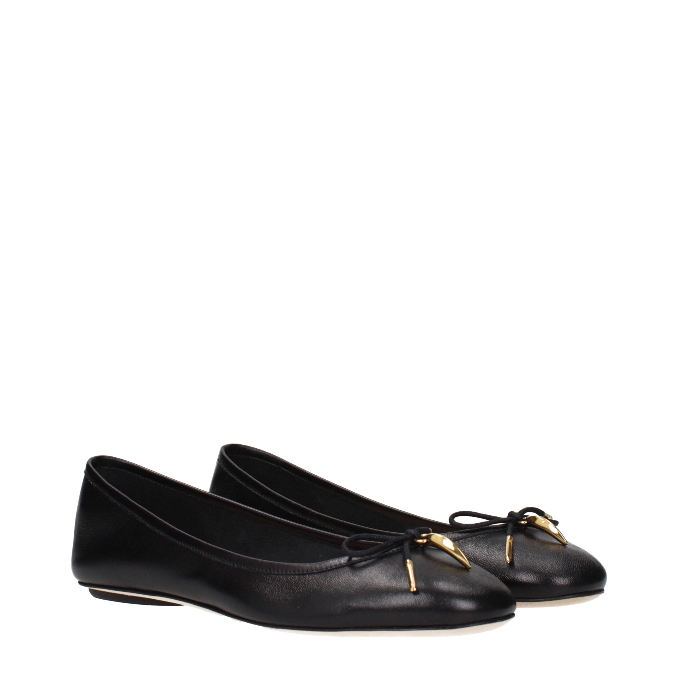 Chloé Black Leather Ballet Women's Flats
