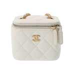 Chanel Vanity White Leather Shopper Bag (Pre-Owned)