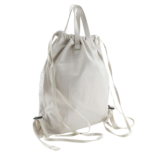 Bottega Veneta White Leather Backpack Bag (Pre-Owned)