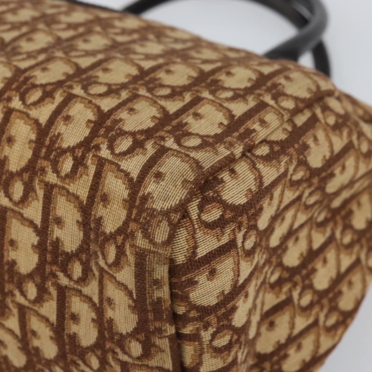 Christian Dior Vintage Cd Trotter Canvas Brown Canvas Handbag (Pre-Owned)