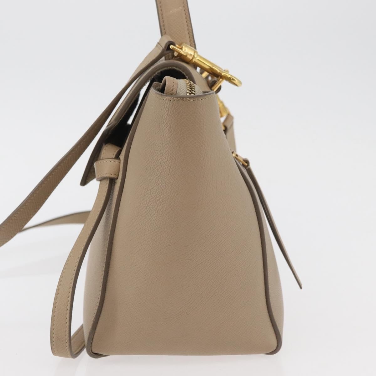 Celine Belt Calfskin Beige Leather Handbag (Pre-Owned)