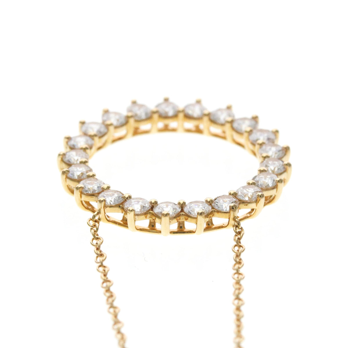 Tiffany & Co. Open Circle Pendant 18K Rose Gold With Diamonds Gold Pink_Gold Necklace Jewelry (Pre-Owned)