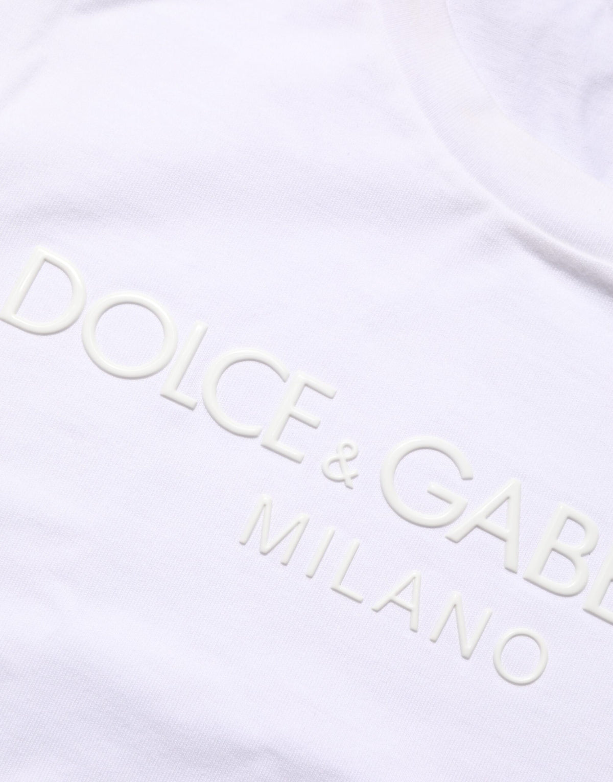 Dolce & Gabbana White Cotton Crew Neck Short Sleeves Men's T-shirt