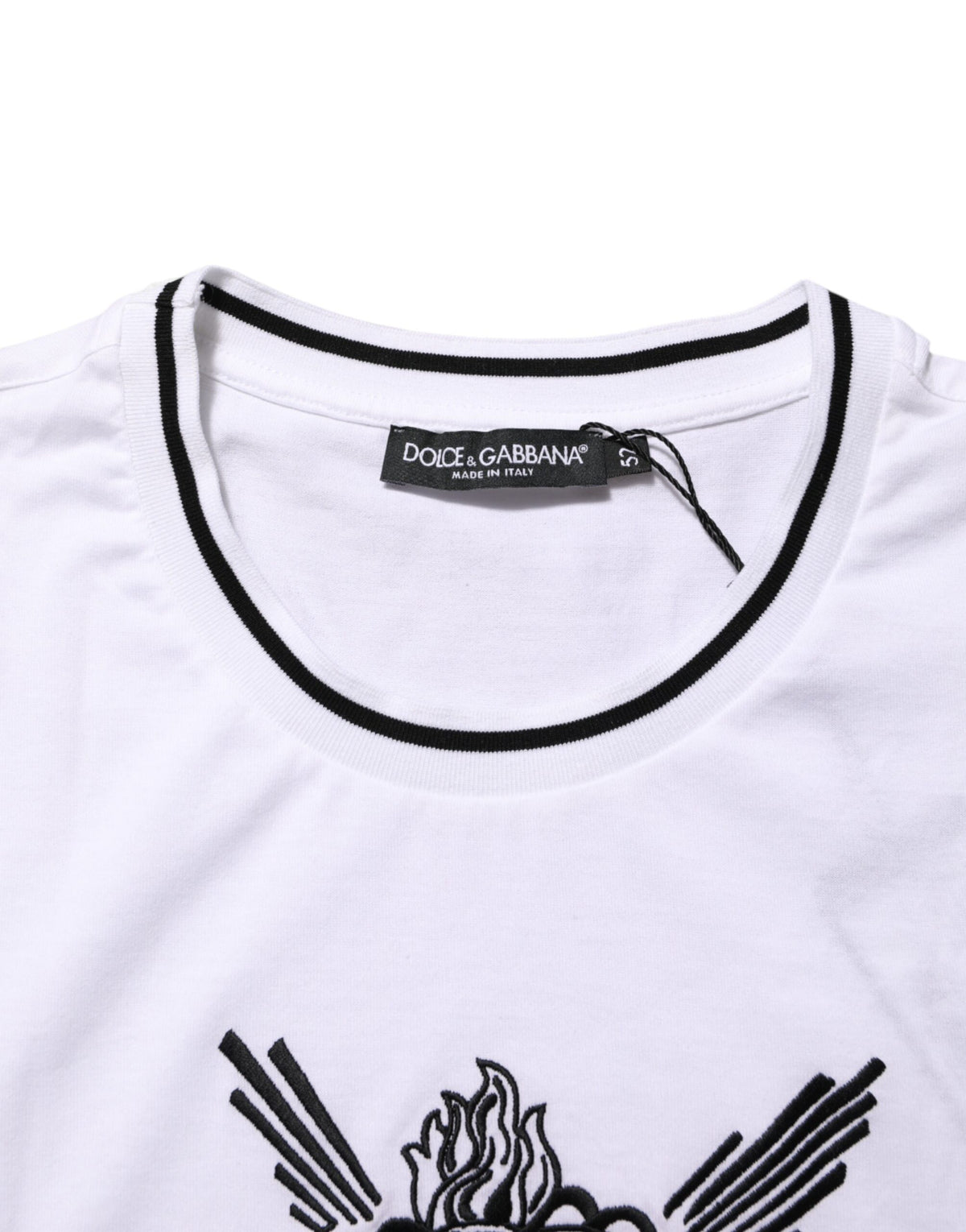 Dolce & Gabbana White Sacred Heart Short Sleeve Men Men's T-shirt
