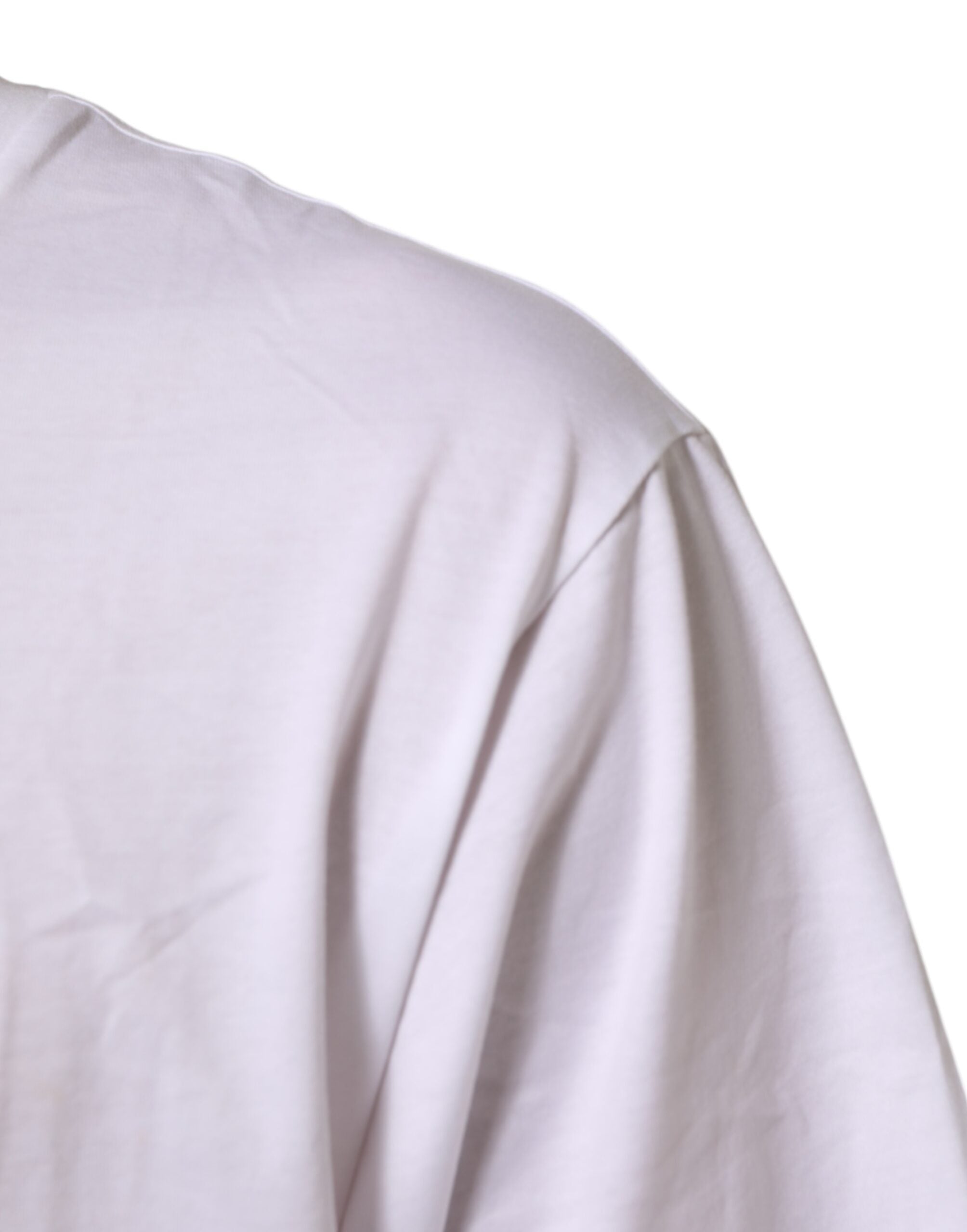 Dolce & Gabbana White Logo Print Cotton Crew Neck Men Men's T-shirt