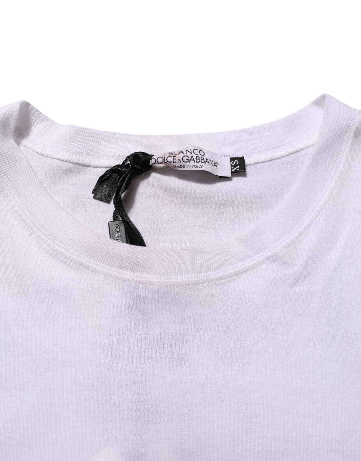 Dolce & Gabbana White Angel Print Cotton Men Crew Neck Men's T-shirt (Pre-Owned)