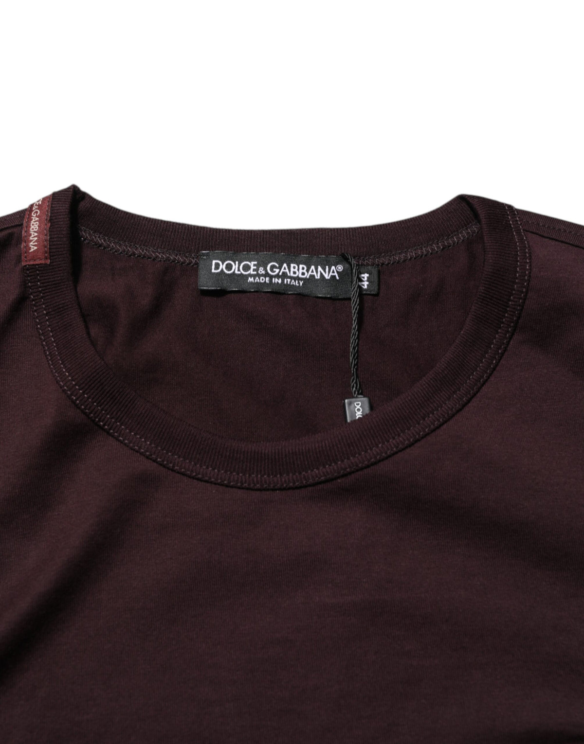 Dolce & Gabbana Brown Logo Plaque Cotton Crew Neck Men's T-shirt