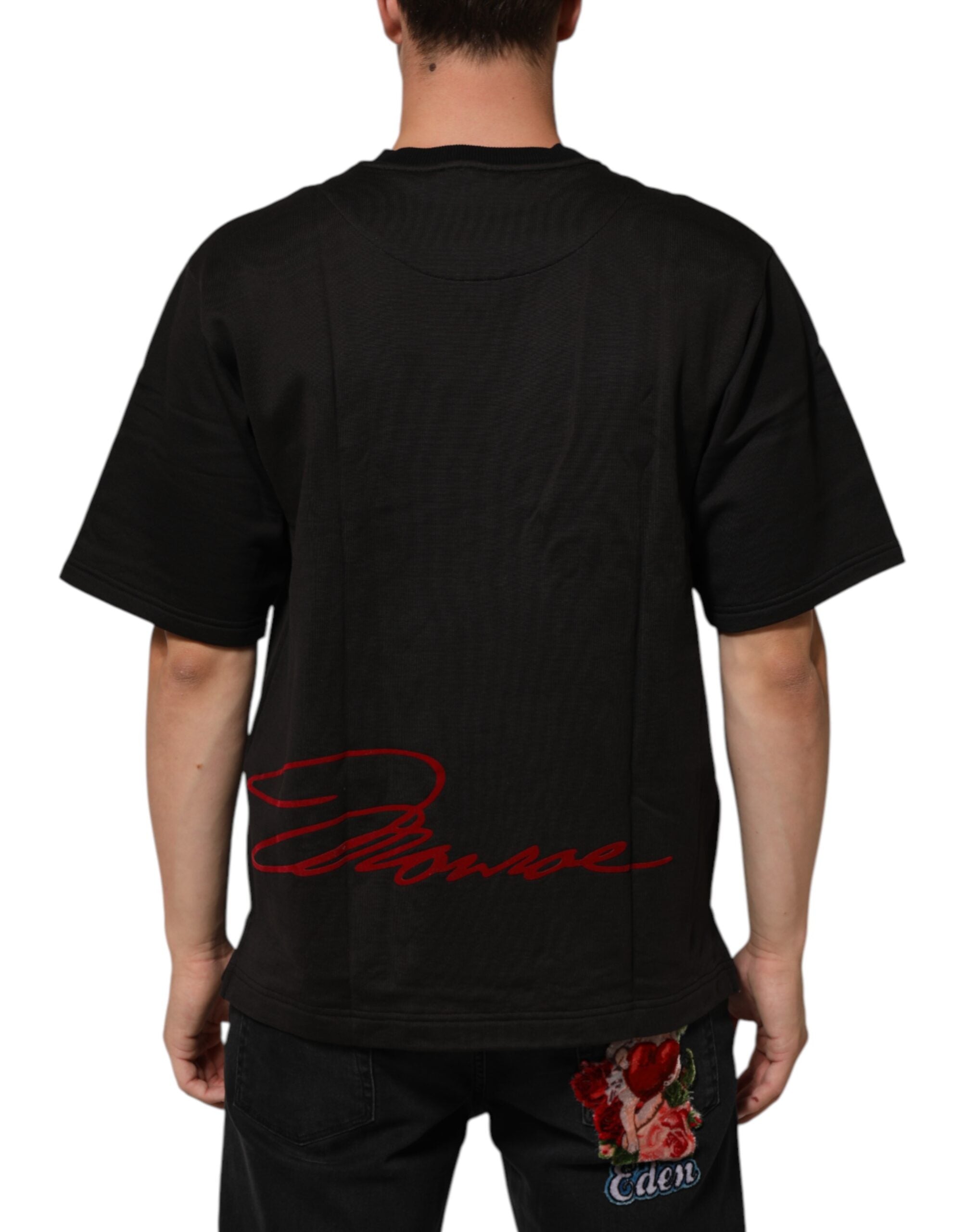 Dolce & Gabbana Black Marilyn Monroe Cotton Crew Neck Men's T-shirt (Pre-Owned)
