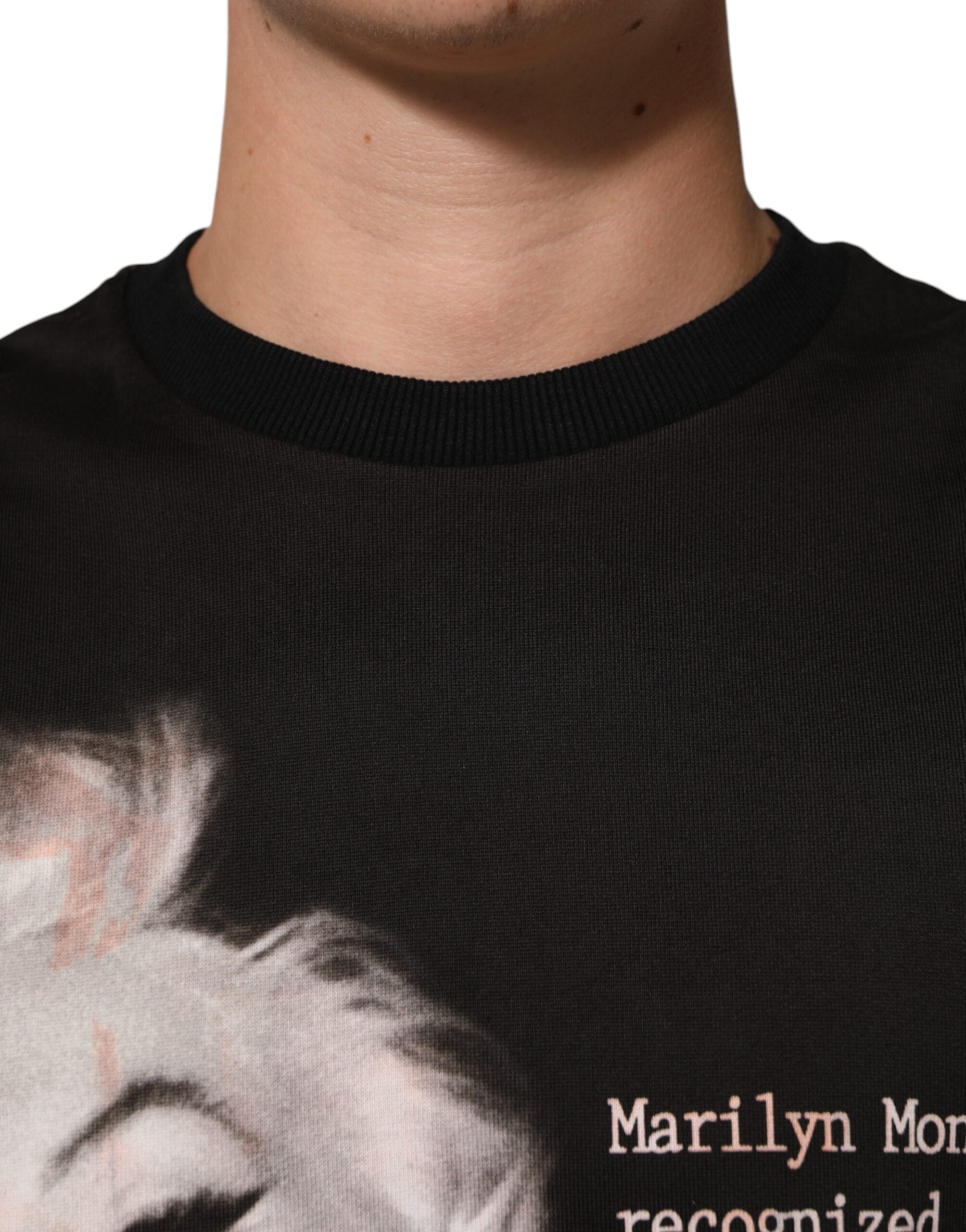 Dolce & Gabbana Black Marilyn Monroe Cotton Crew Neck Men's T-shirt (Pre-Owned)