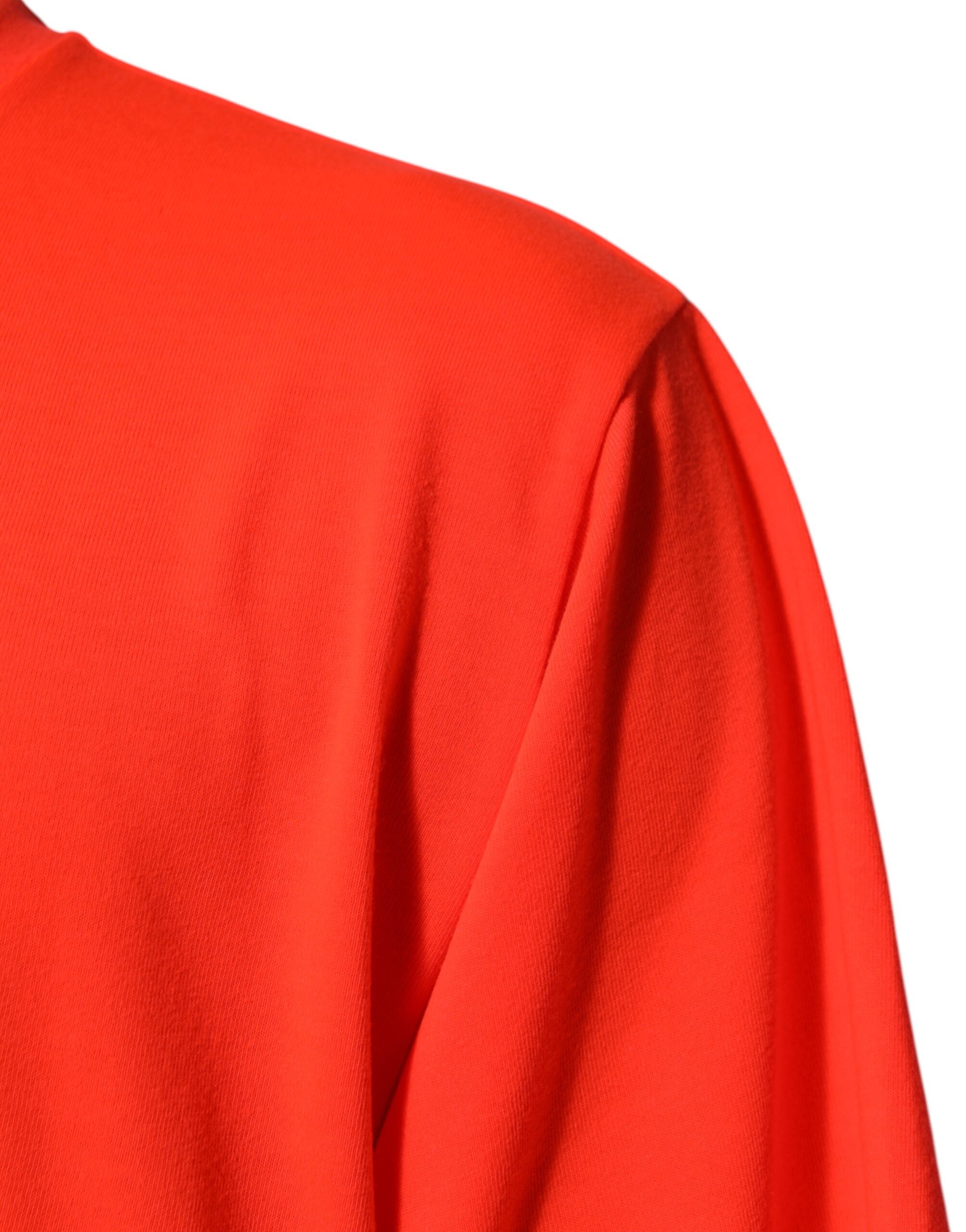 Dolce & Gabbana Neon Orange Polyester Men Crew Neck Men's T-shirt