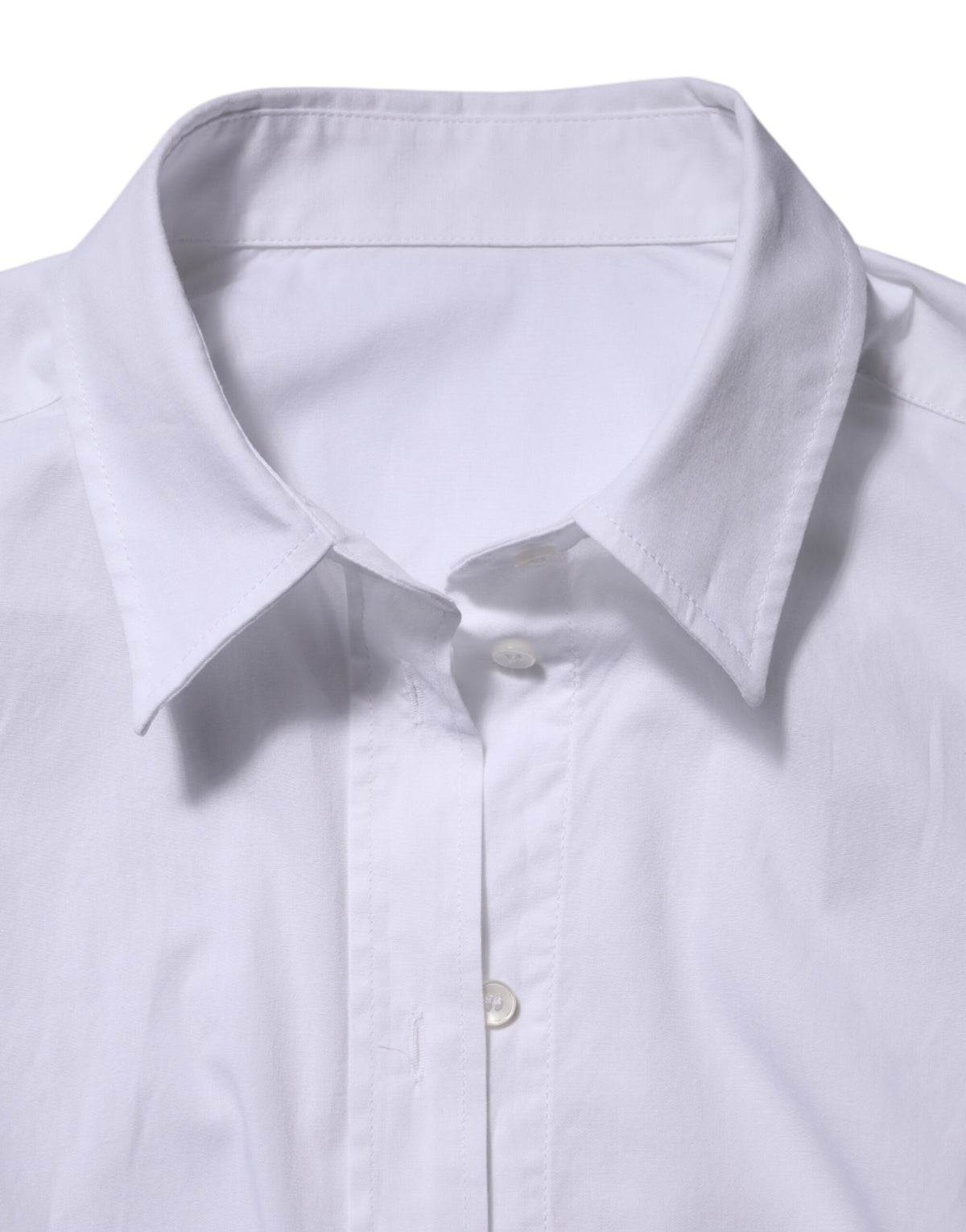 Dolce & Gabbana White Cotton Collared Dress Formal Shirt Women's Top (Pre-Owned)