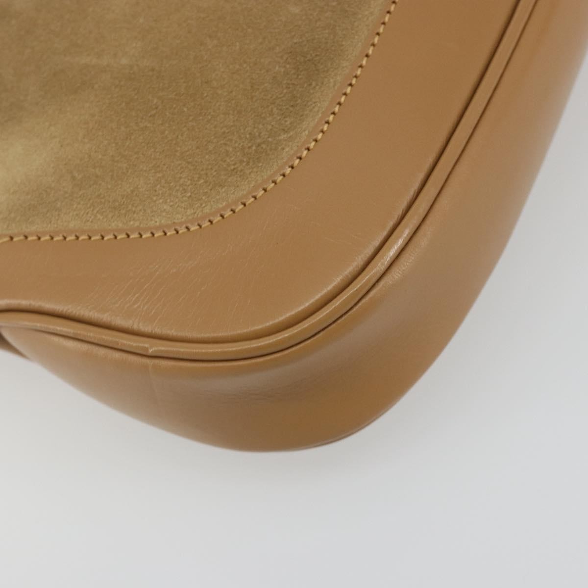 Gucci Web Jackie O Hobo Suede Beige Suede Shoulder Bag Bag (Pre-Owned)