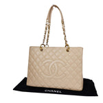 Chanel Grand Shopping Beige Leather Handbag (Pre-Owned)