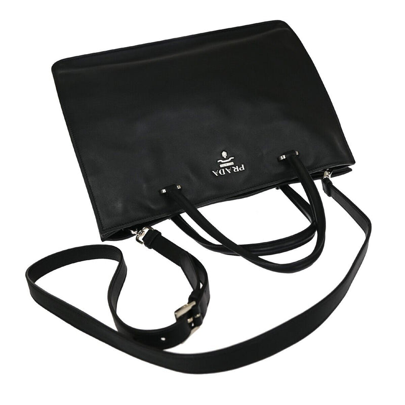 Prada Saffiano Black Leather Handbag (Pre-Owned)