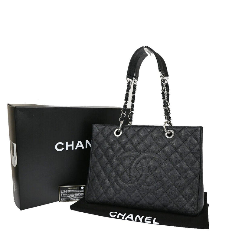 Chanel Grand Shopping Black Pony-Style Calfskin Tote Bag (Pre-Owned)