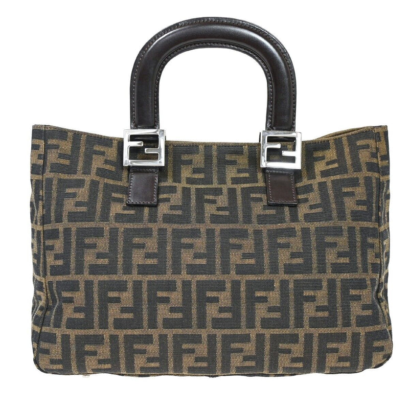 Fendi Zucca Brown Canvas Handbag (Pre-Owned)