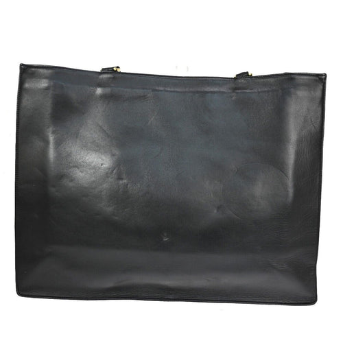 Chanel Shopping Black Leather Shoulder Bag (Pre-Owned)