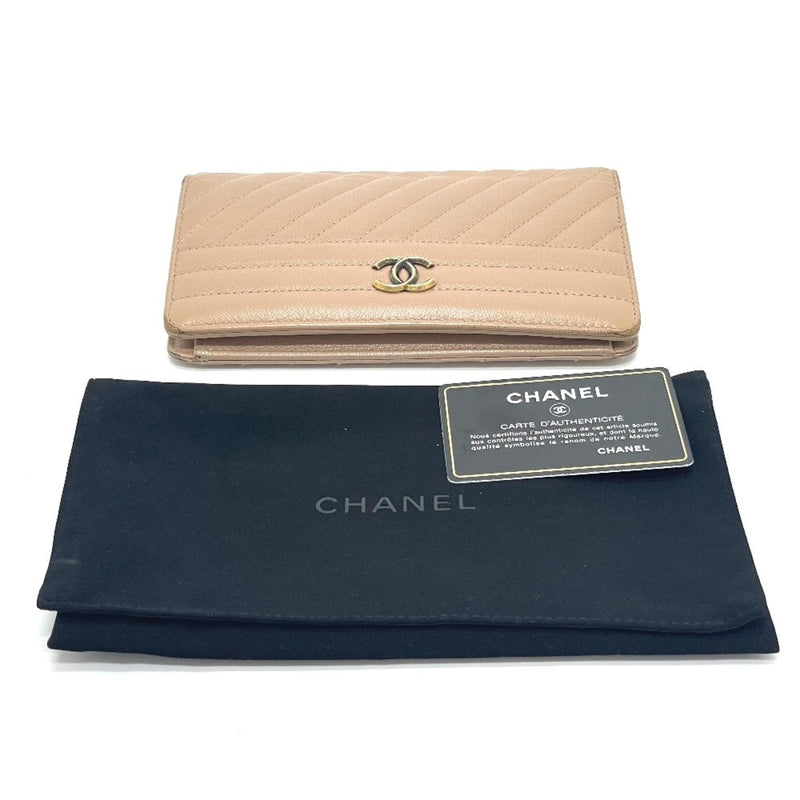 Chanel Coco Mark Orange Leather Wallet  (Pre-Owned)