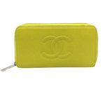 Chanel Logo Cc Yellow Leather Wallet  (Pre-Owned)