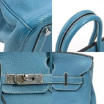 Hermès Birkin 30 Turquoise Leather Handbag (Pre-Owned)
