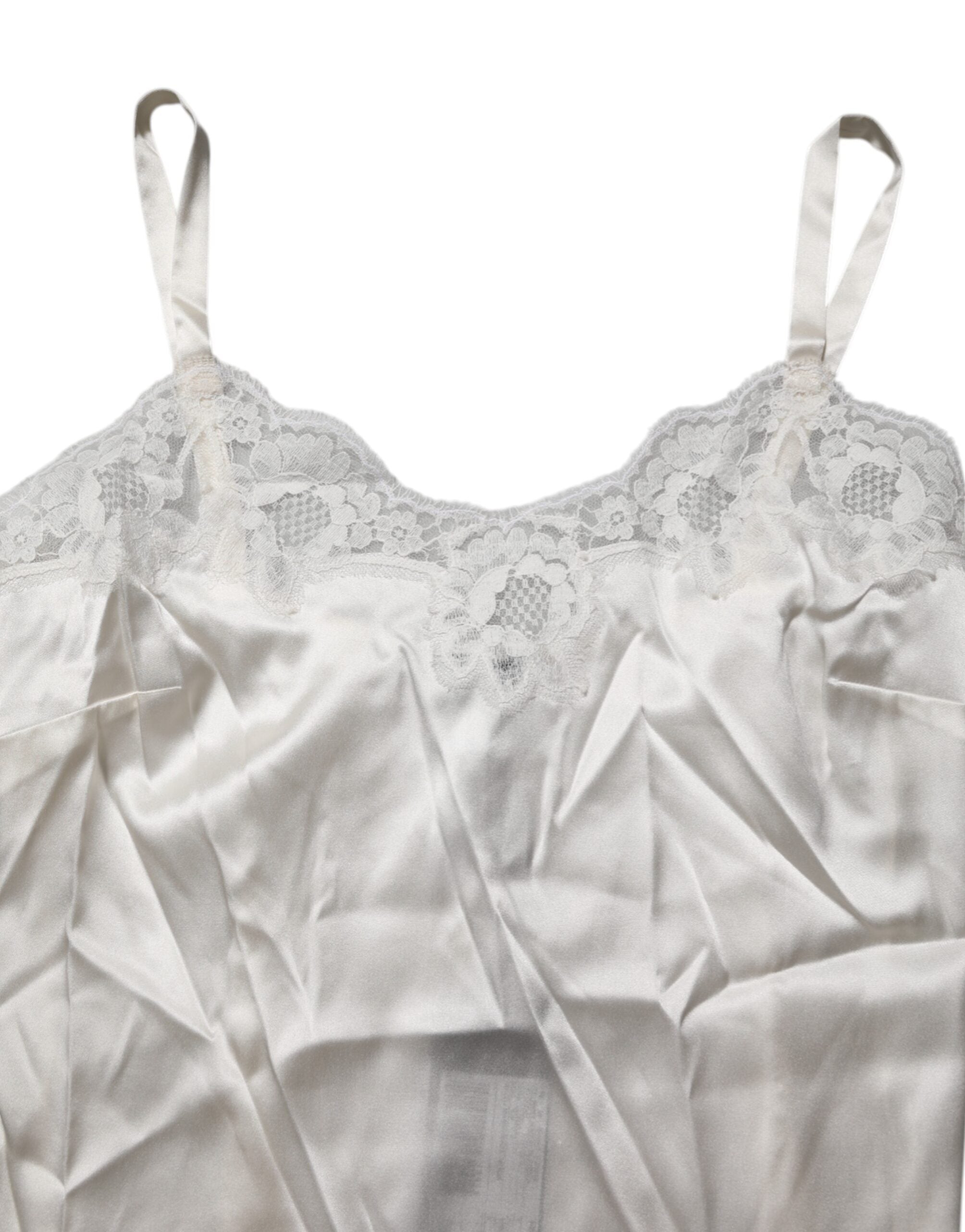 Dolce & Gabbana Off White Floral Lace Tank Lingerie Top Women's Underwear