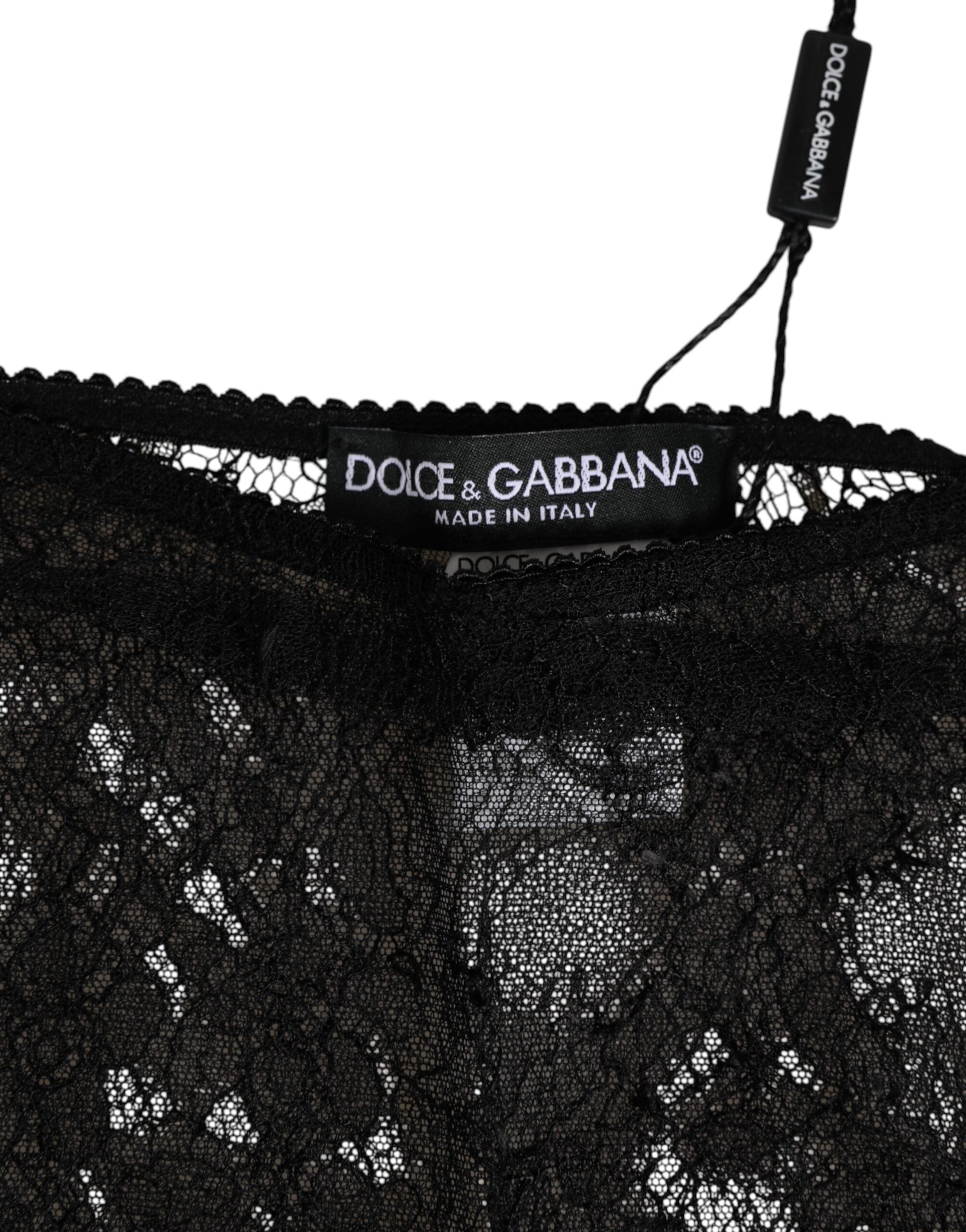 Dolce & Gabbana Black Nylon Stretch High Waist Panty Women's Underwear