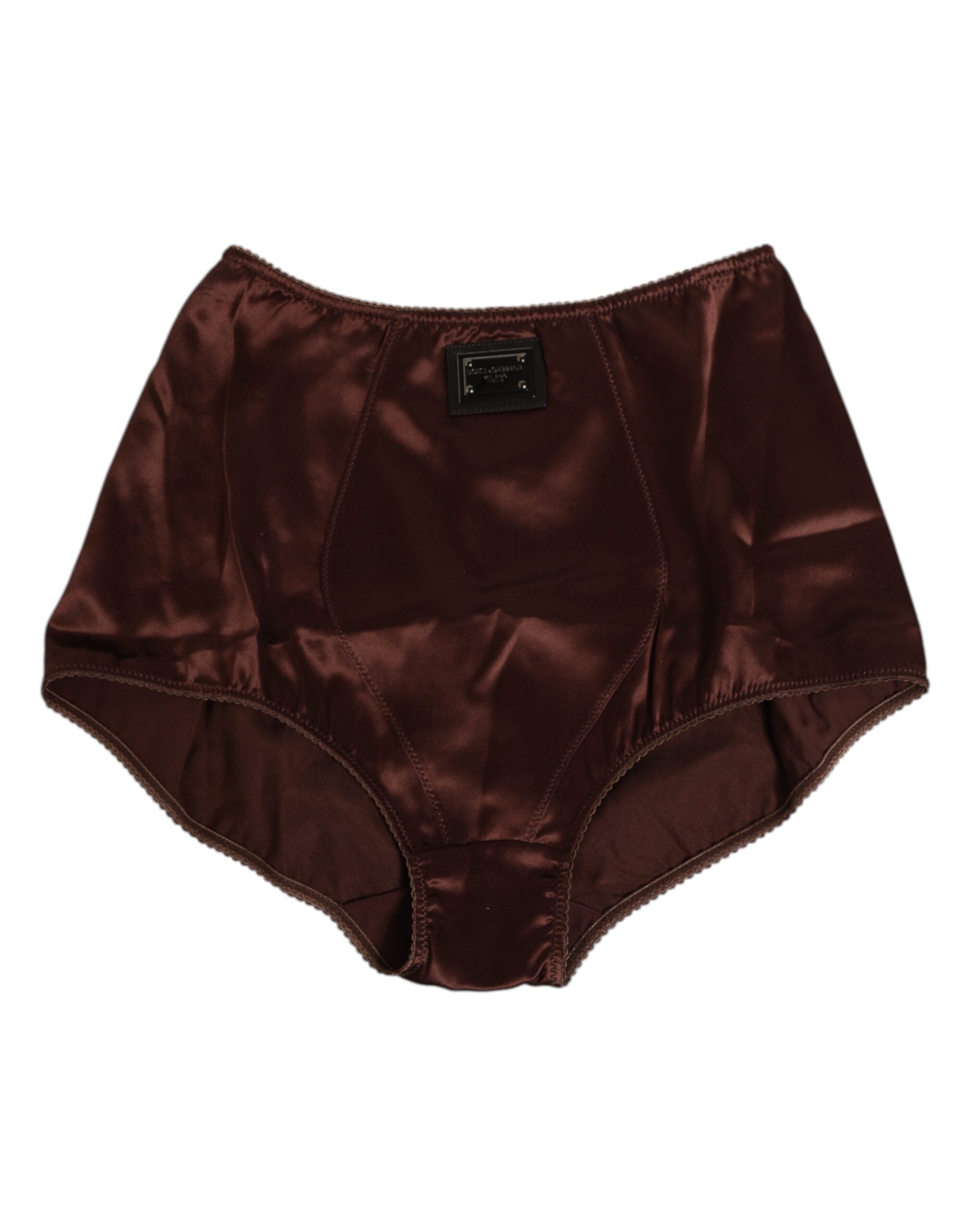 Dolce & Gabbana Brown Silk Stretch High Waist Girdle Women's Underwear