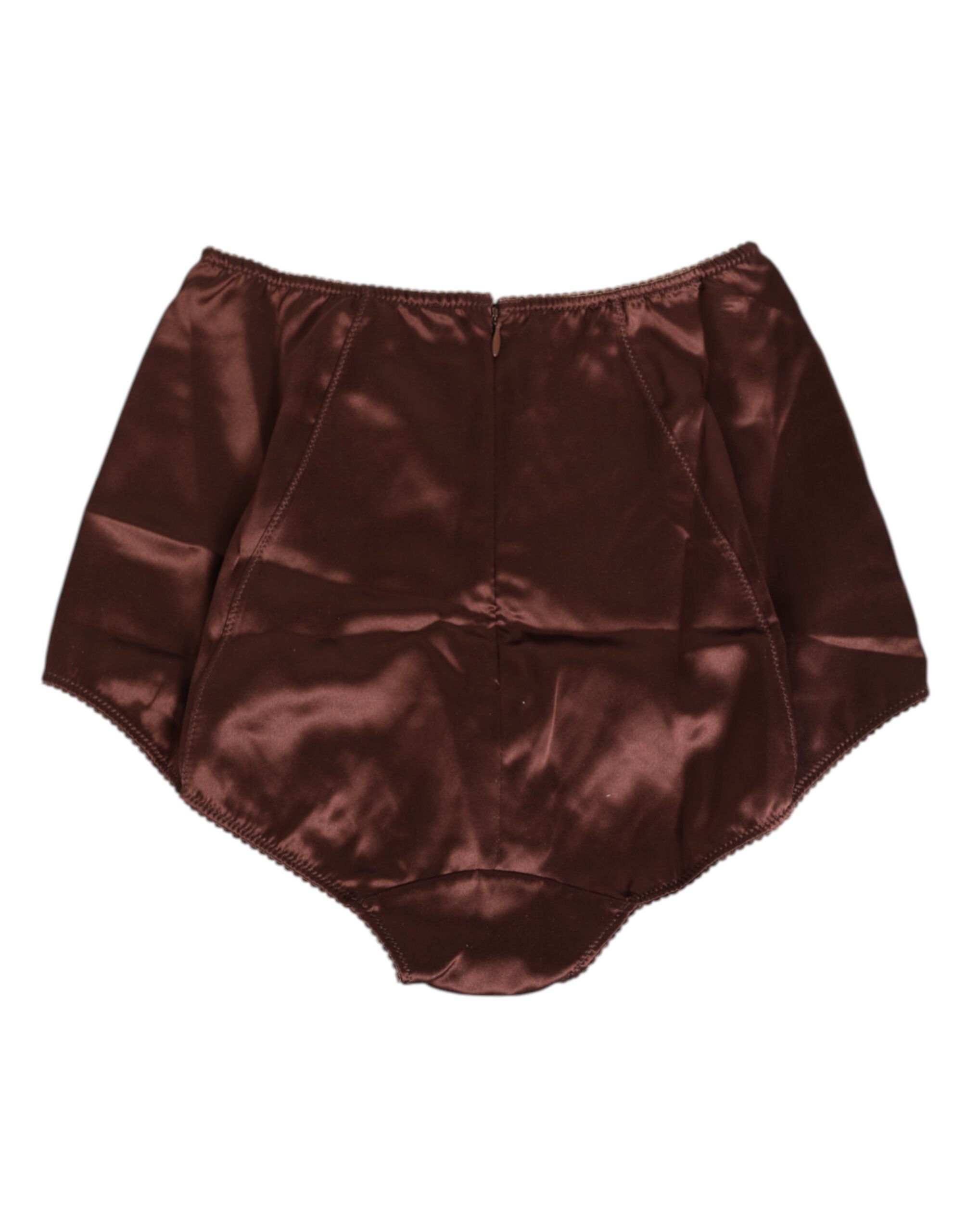 Dolce & Gabbana Brown Silk Stretch High Waist Girdle Women's Underwear