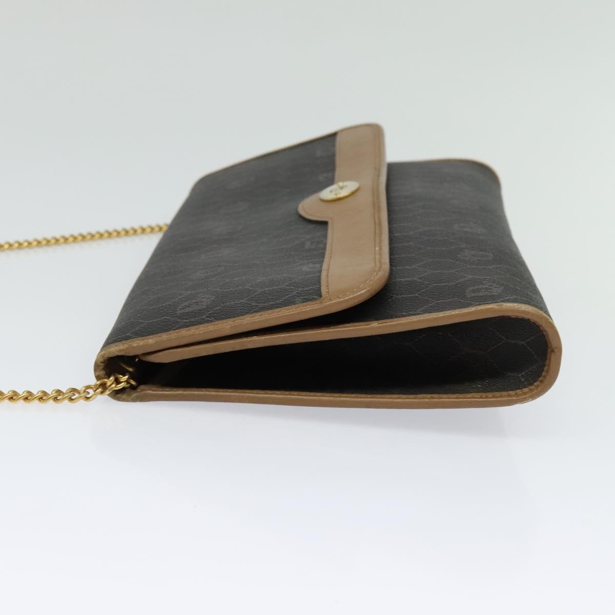 Christian Dior Vintage Honeycomb Zip Coated Canvas Black Canvas Shoulder Bag Bag (Pre-Owned)