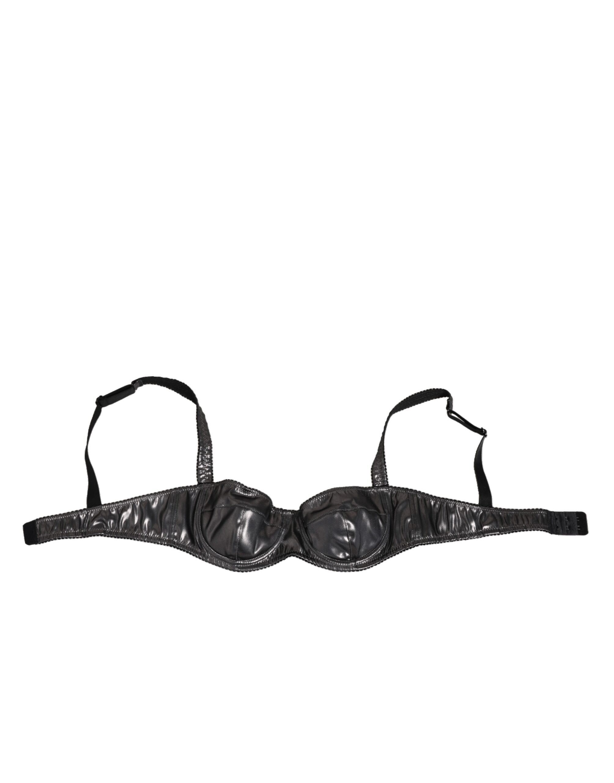 Dolce & Gabbana Black Acetate Stretch Balconette Bra Women's Underwear