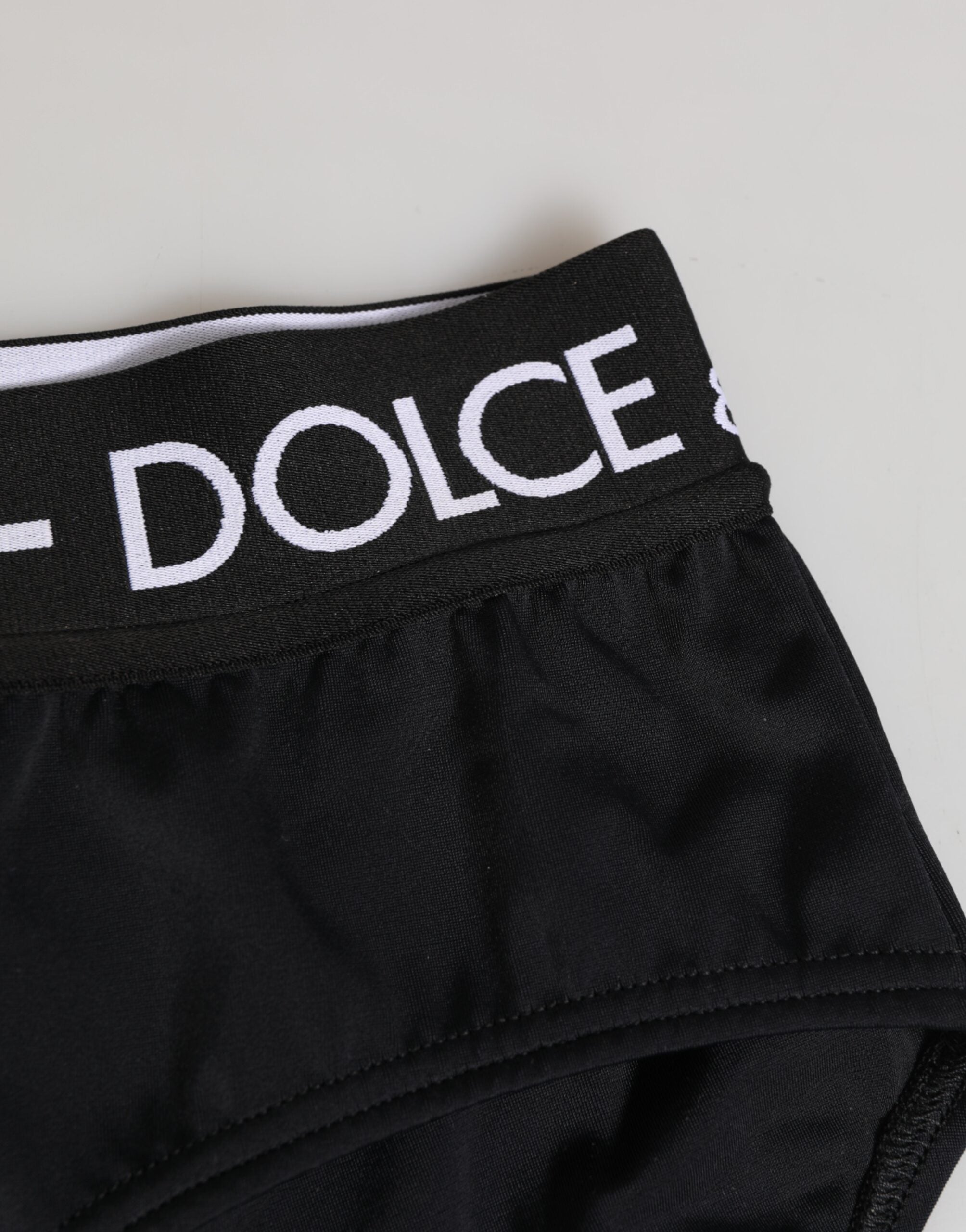 Dolce & Gabbana Black Nylon Logo Waistband Shorts Women's Underwear
