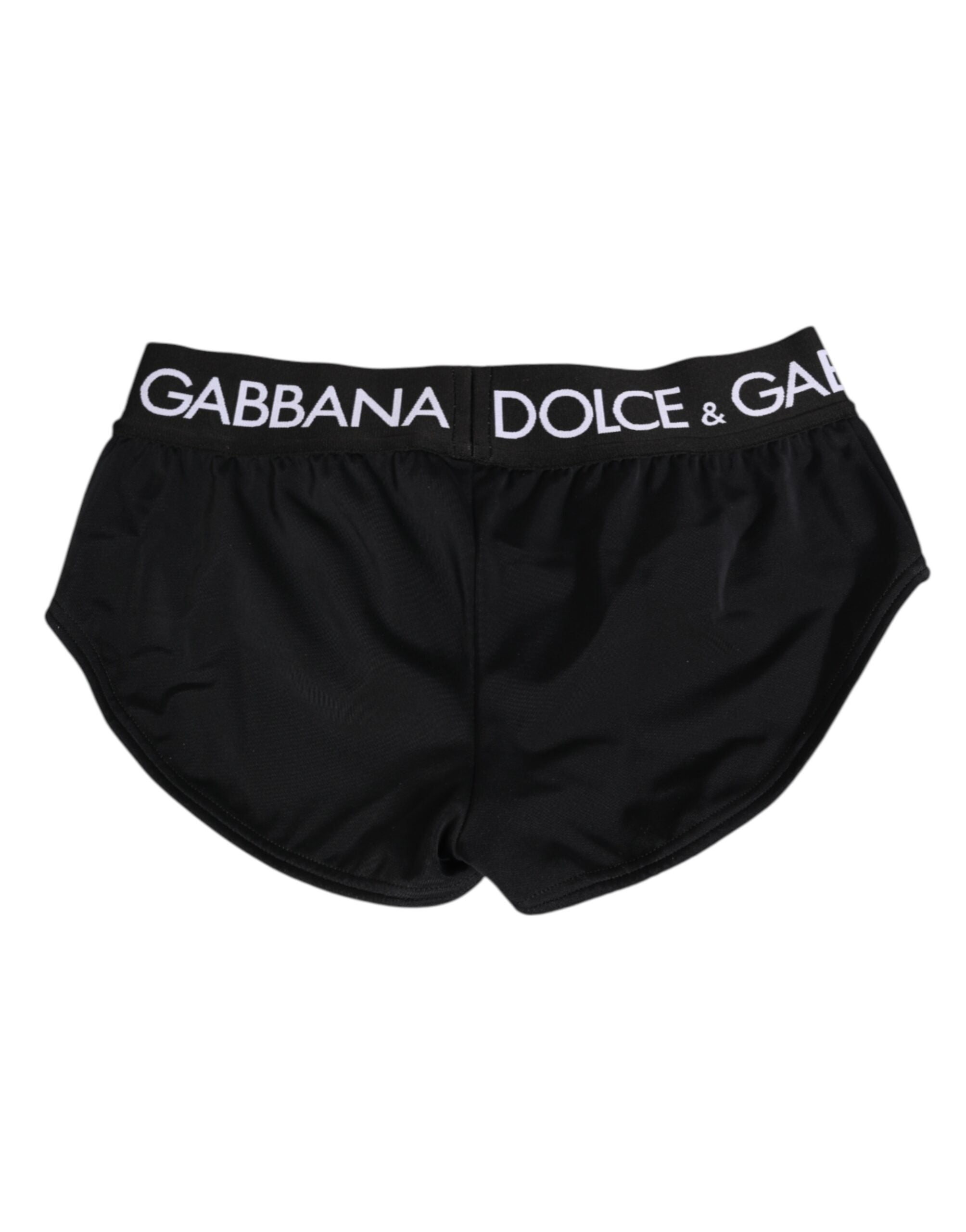 Dolce & Gabbana Black Nylon Logo Waistband Shorts Women's Underwear