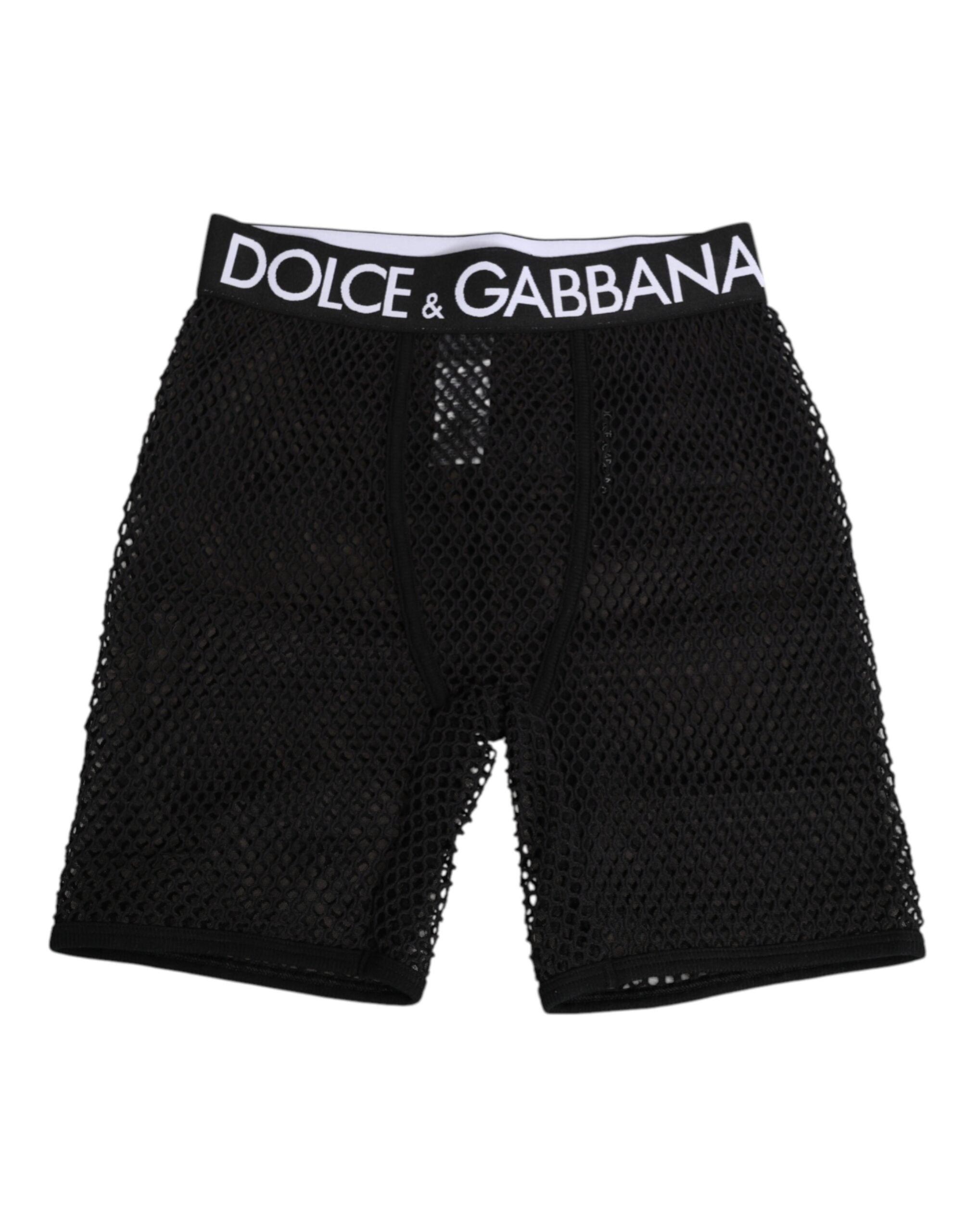 Dolce & Gabbana Black Cotton Logo Shorts Midi Trouser Women's Underwear