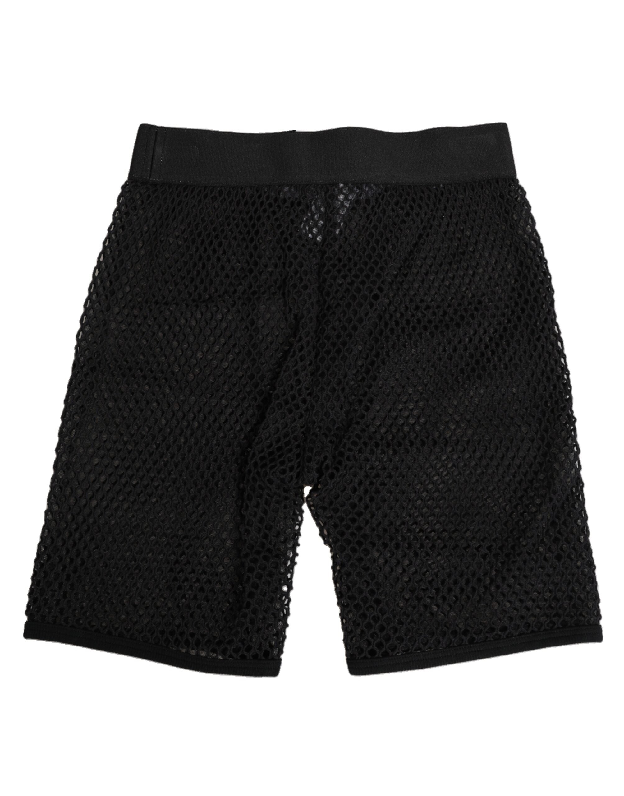 Dolce & Gabbana Black Cotton Logo Shorts Midi Trouser Women's Underwear