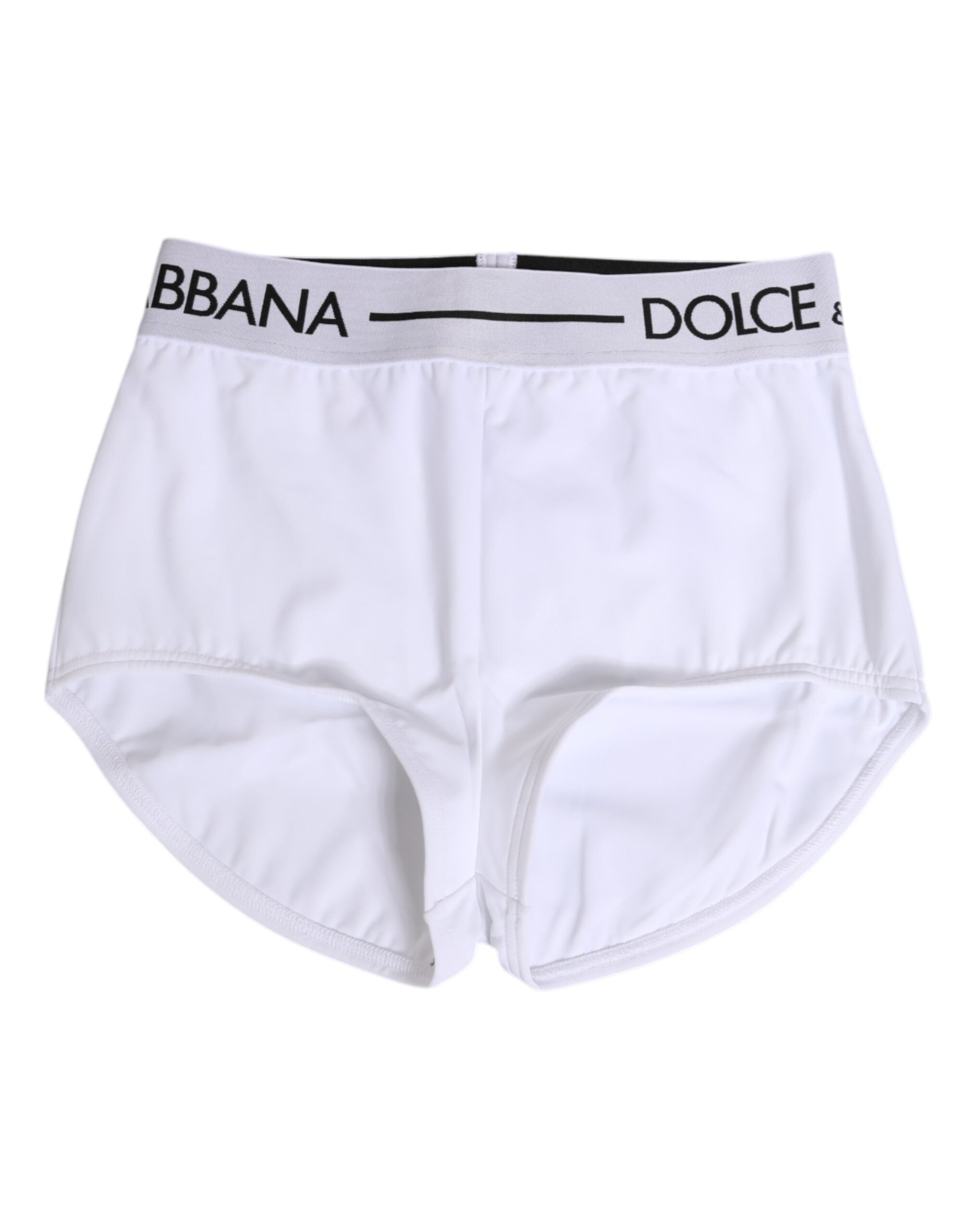 Dolce & Gabbana White Nylon Logo Waistband Shorts Women's Underwear