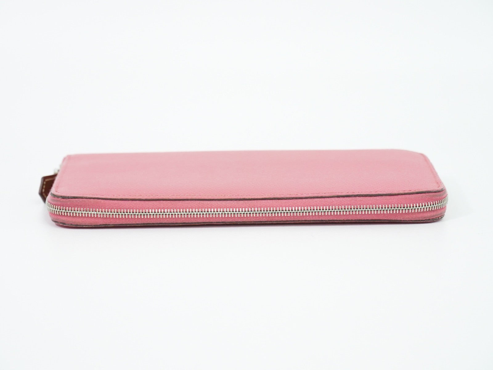 Hermes Azap Zip Around Silk'in Leather Pink Leather Wallets Accessory (Pre-Owned)