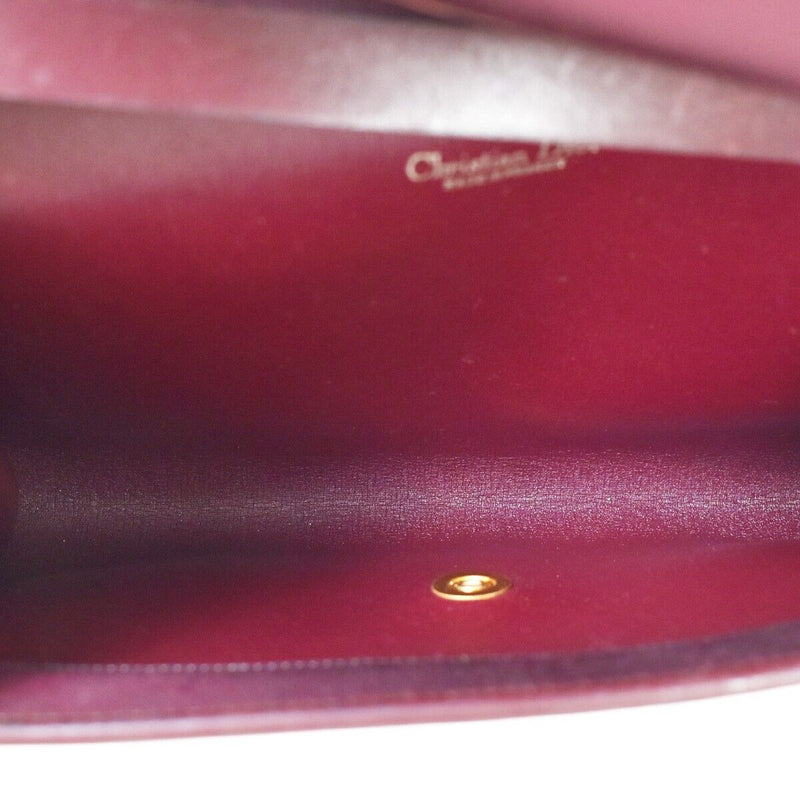 Dior Oblique Burgundy Canvas Shoulder Bag (Pre-Owned)
