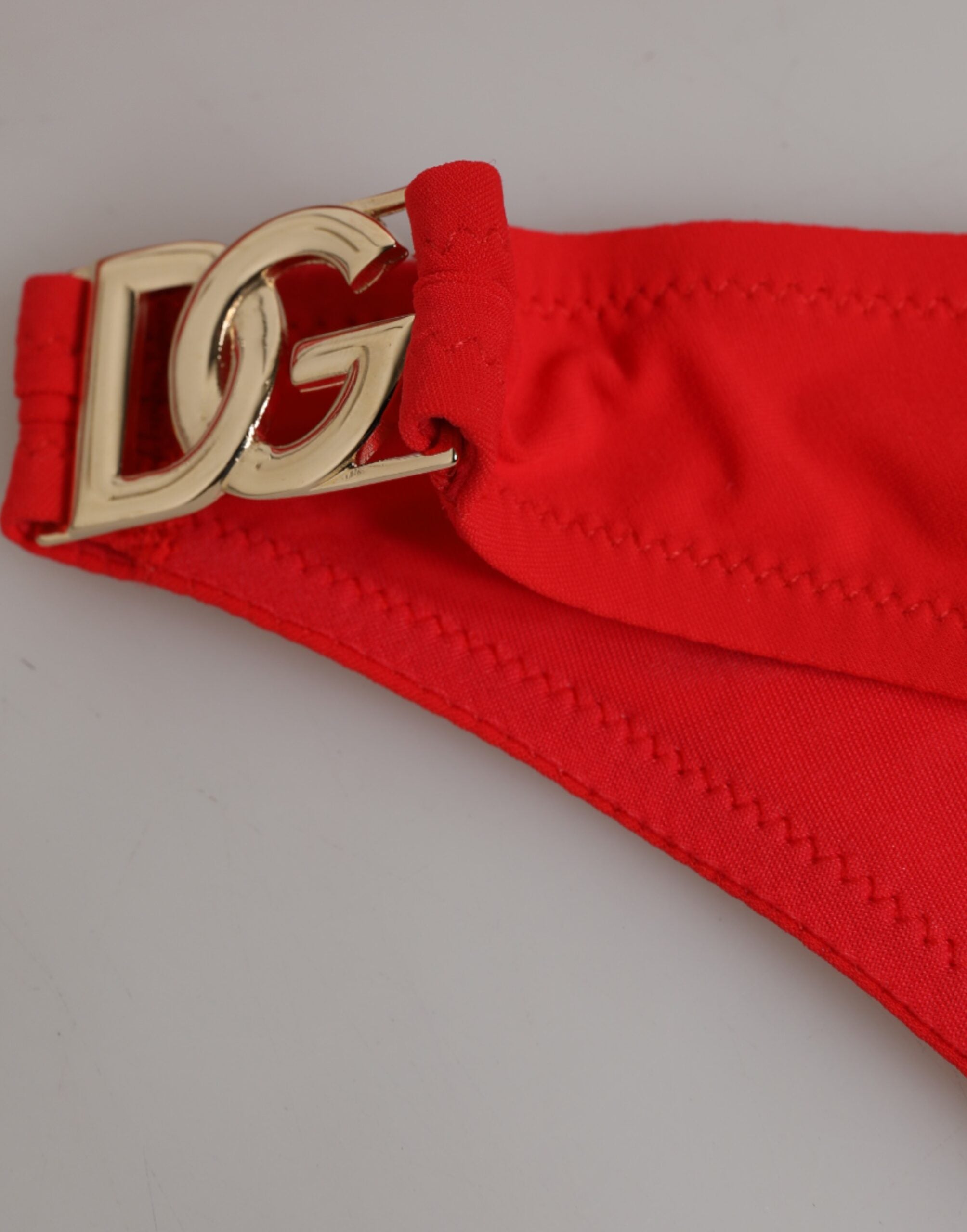 Dolce & Gabbana Red Nylon Swimsuit 2 Piece Top Bottom Women's Swimwear