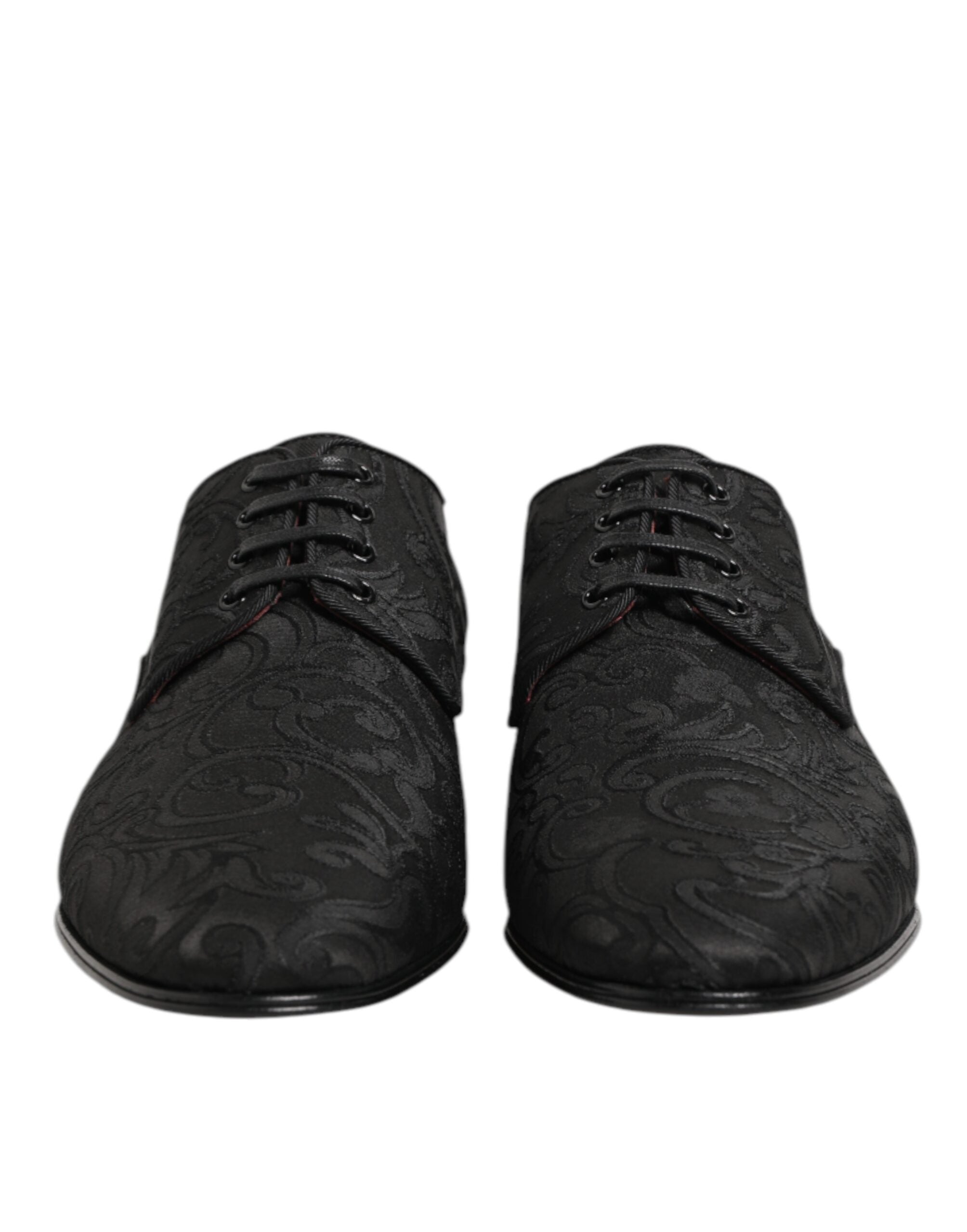 Dolce & Gabbana Black Brocade Lace Up Derby Men Dress Men's Shoes