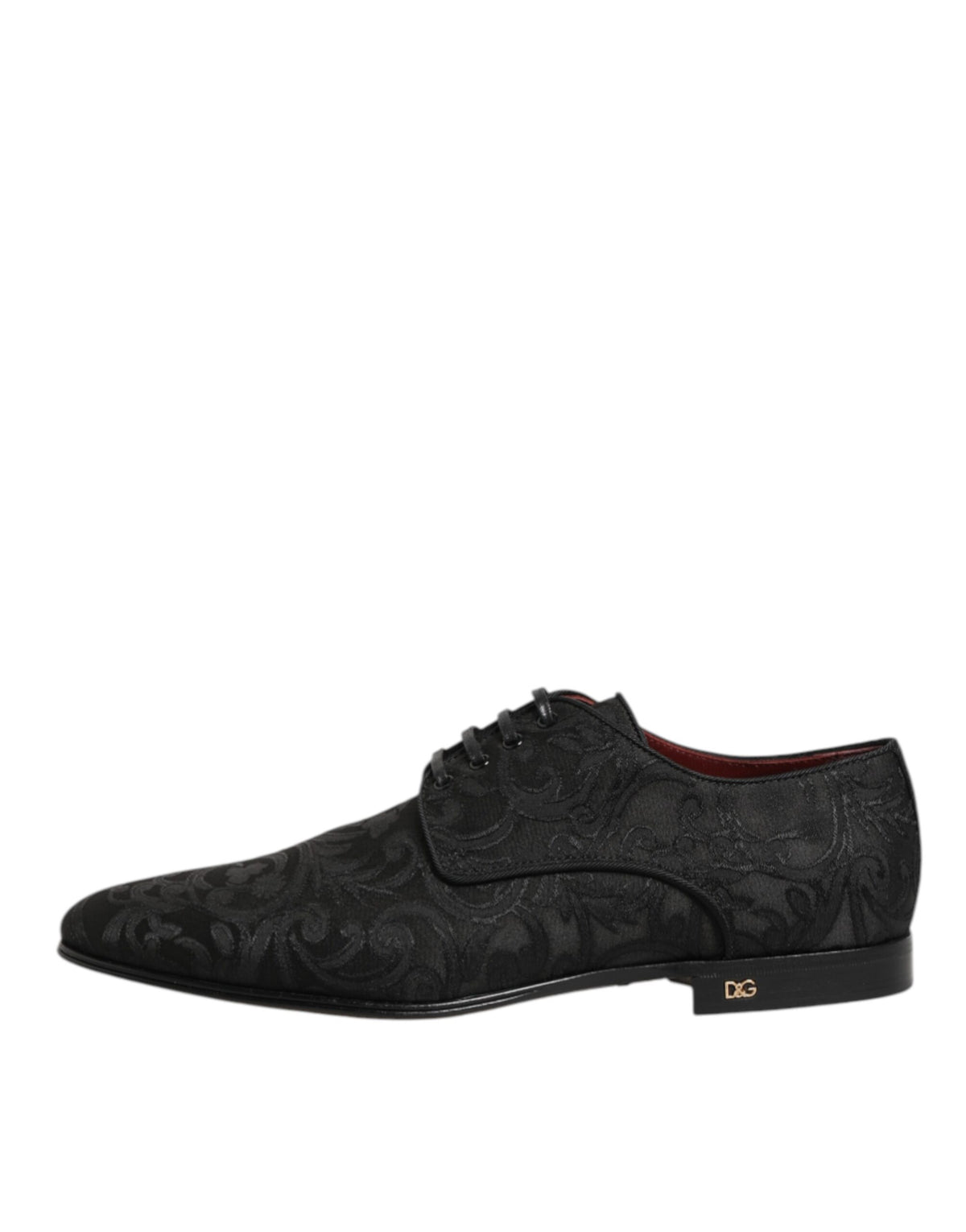 Dolce & Gabbana Black Brocade Lace Up Derby Men Dress Men's Shoes