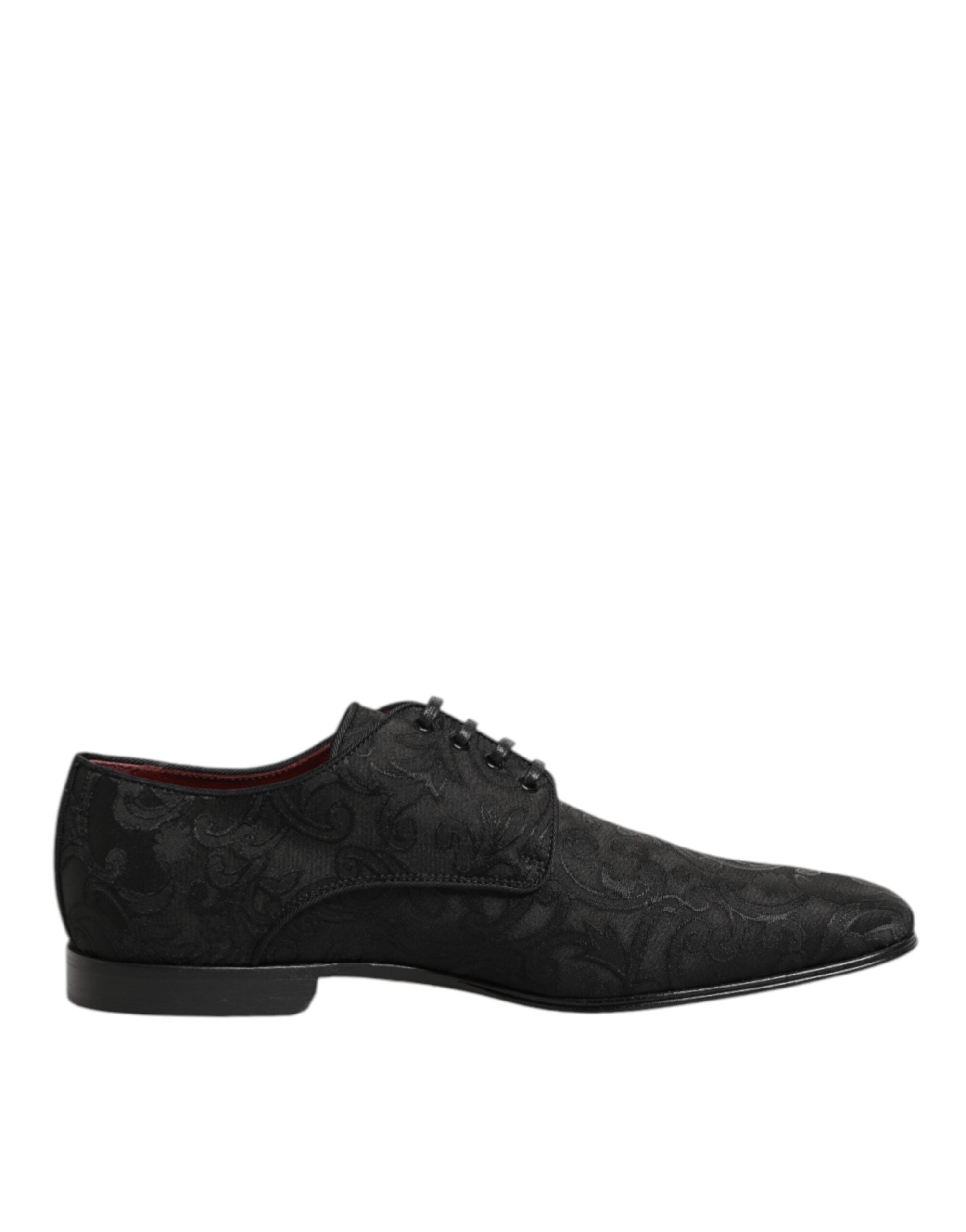 Dolce & Gabbana Black Brocade Lace Up Derby Men Dress Men's Shoes