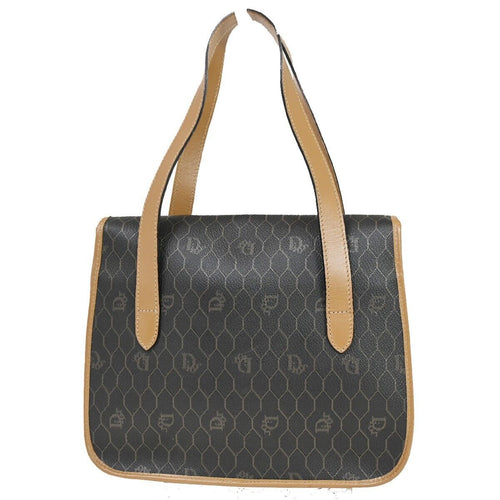Dior Honeycomb Brown Canvas Handbag (Pre-Owned)