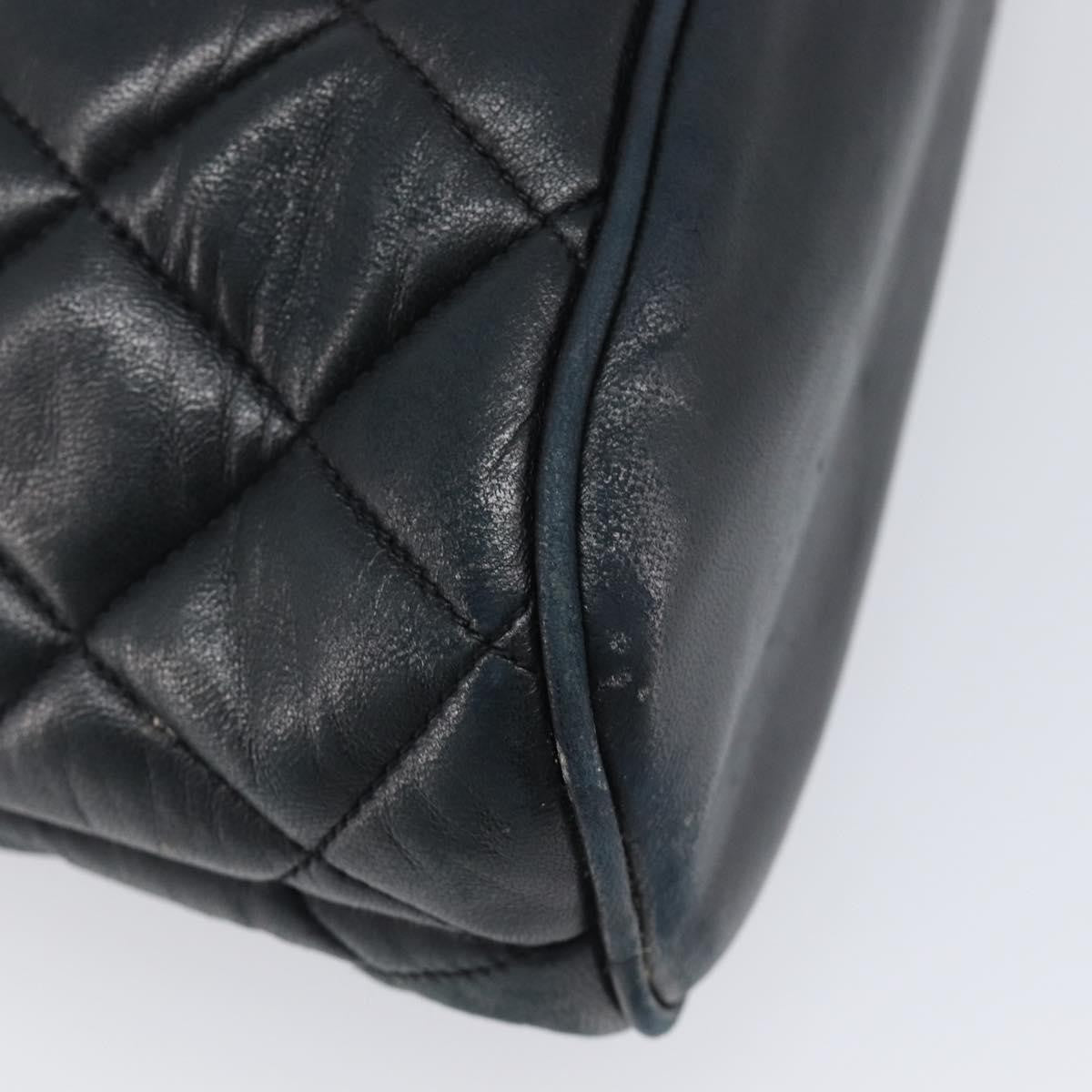 Chanel Shoulder Quilted Leather Black Leather Shoulder Bag Bag (Pre-Owned)