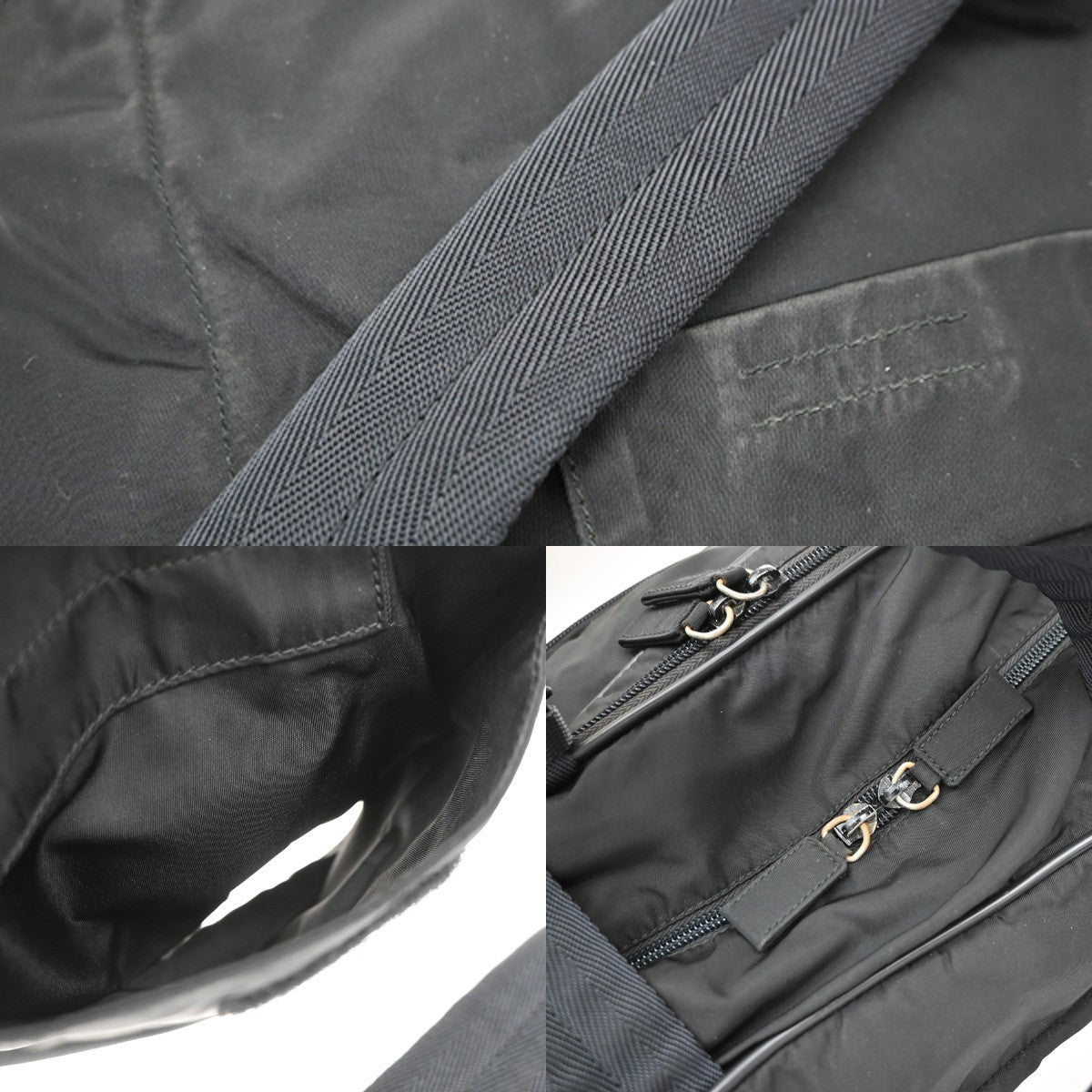 Prada Expandable Front Zip Boston Tessuto Black Nylon Handbag (Pre-Owned)