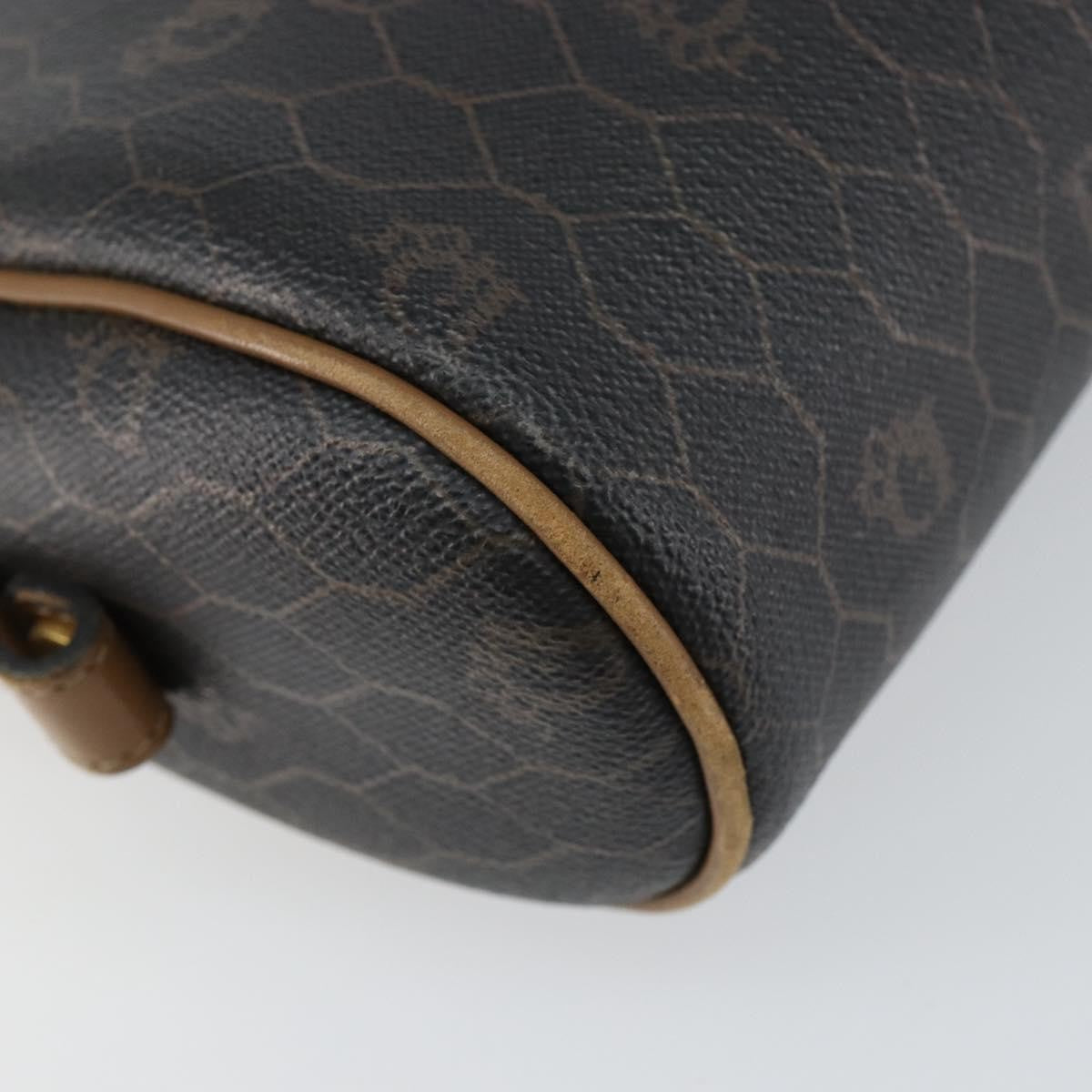 Christian Dior Vintage Honeycomb Zip Coated Canvas Black Canvas Shoulder Bag Bag (Pre-Owned)