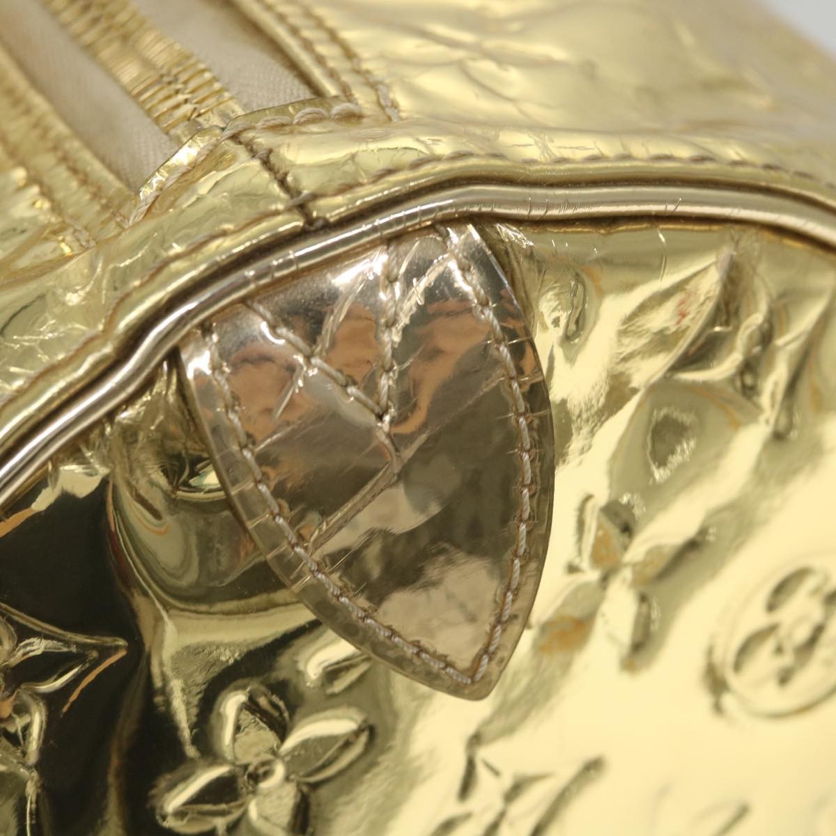 Louis Vuitton Keepall Monogram Miroir Pvc Gold Patent_Leather Travel Bag Bag (Pre-Owned)