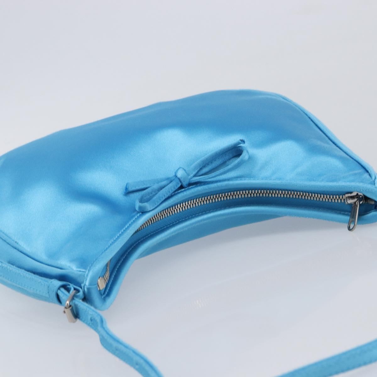 Balenciaga Leopolda Satin Blue Satin Shoulder Bag Bag (Pre-Owned)