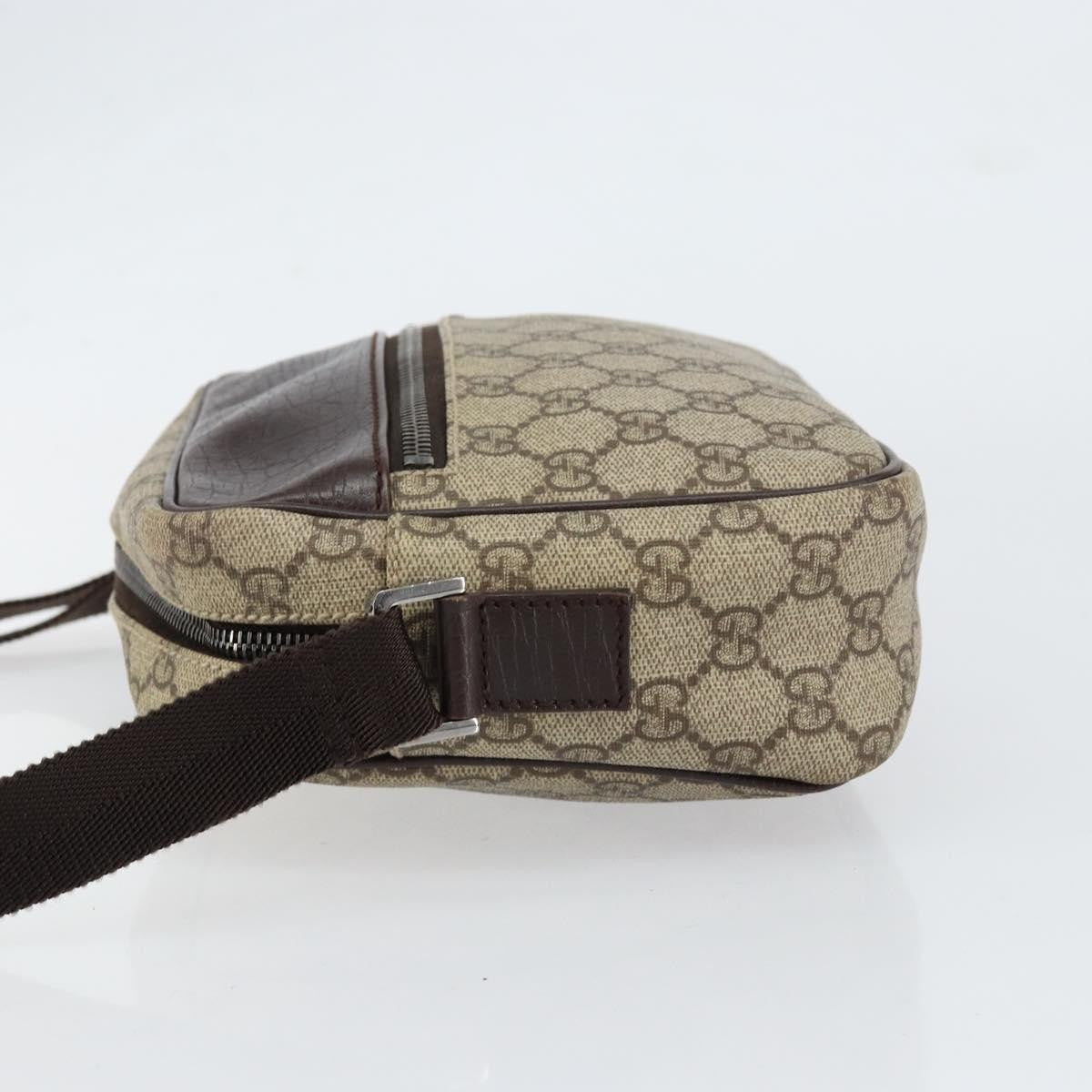 Gucci Front Zip Gg Coated Canvas With Leather Beige Canvas Crossbody Bag Bag (Pre-Owned)